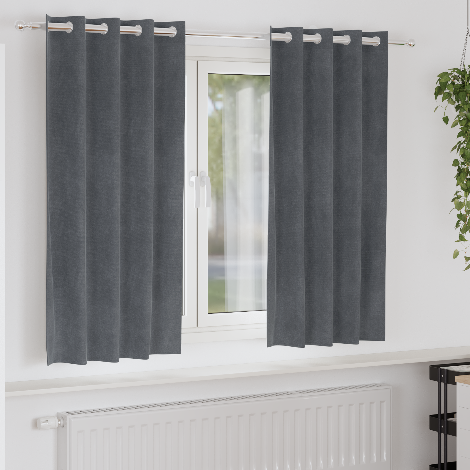 Blackout Curtains with Eyelets 2 pcs Super Light Grey Velvet