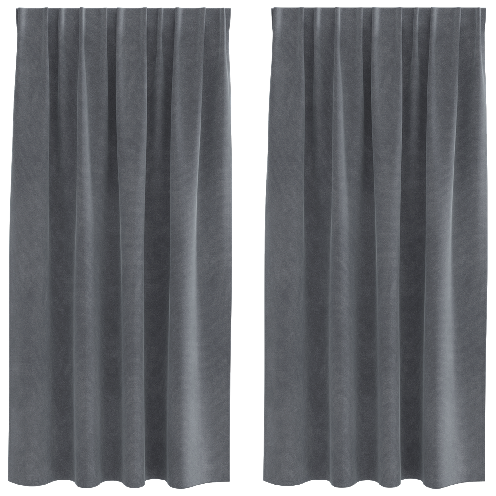 Blackout Curtains with Top Tape 2 pcs Super Light Grey Velvet - Image 2