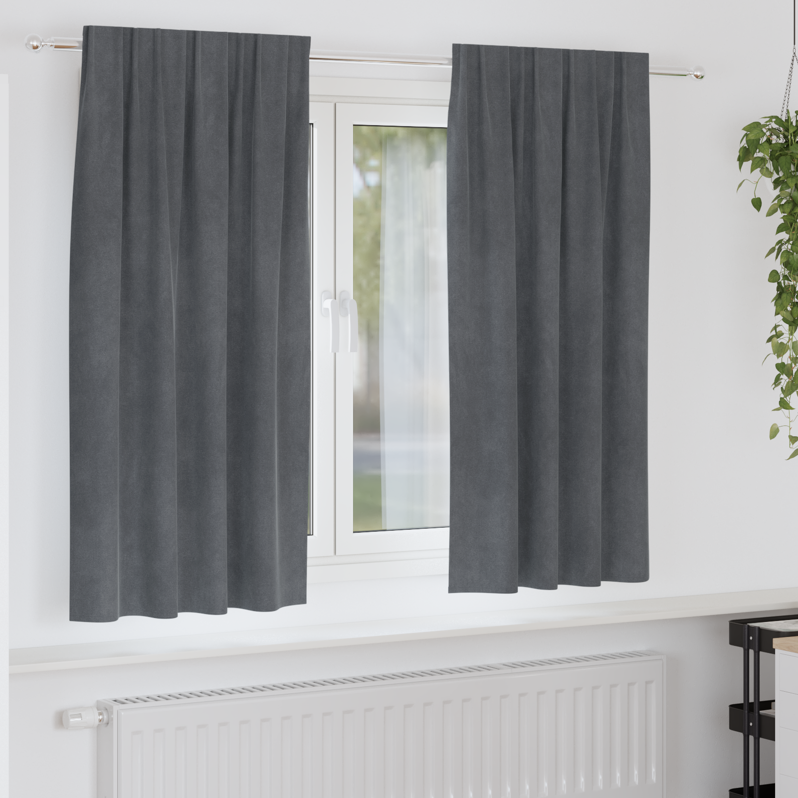 Blackout Curtains with Top Tape 2 pcs Super Light Grey Velvet