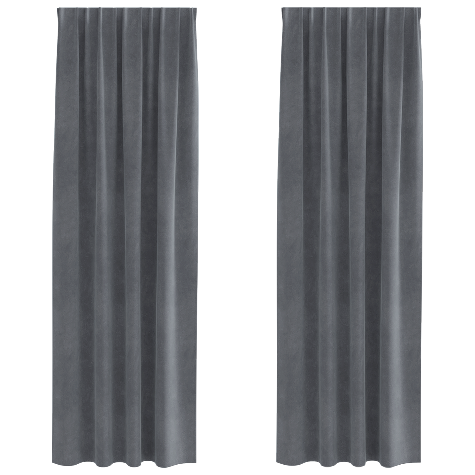 Blackout Curtains with Top Tape 2 pcs Super Light Grey Velvet - Image 2