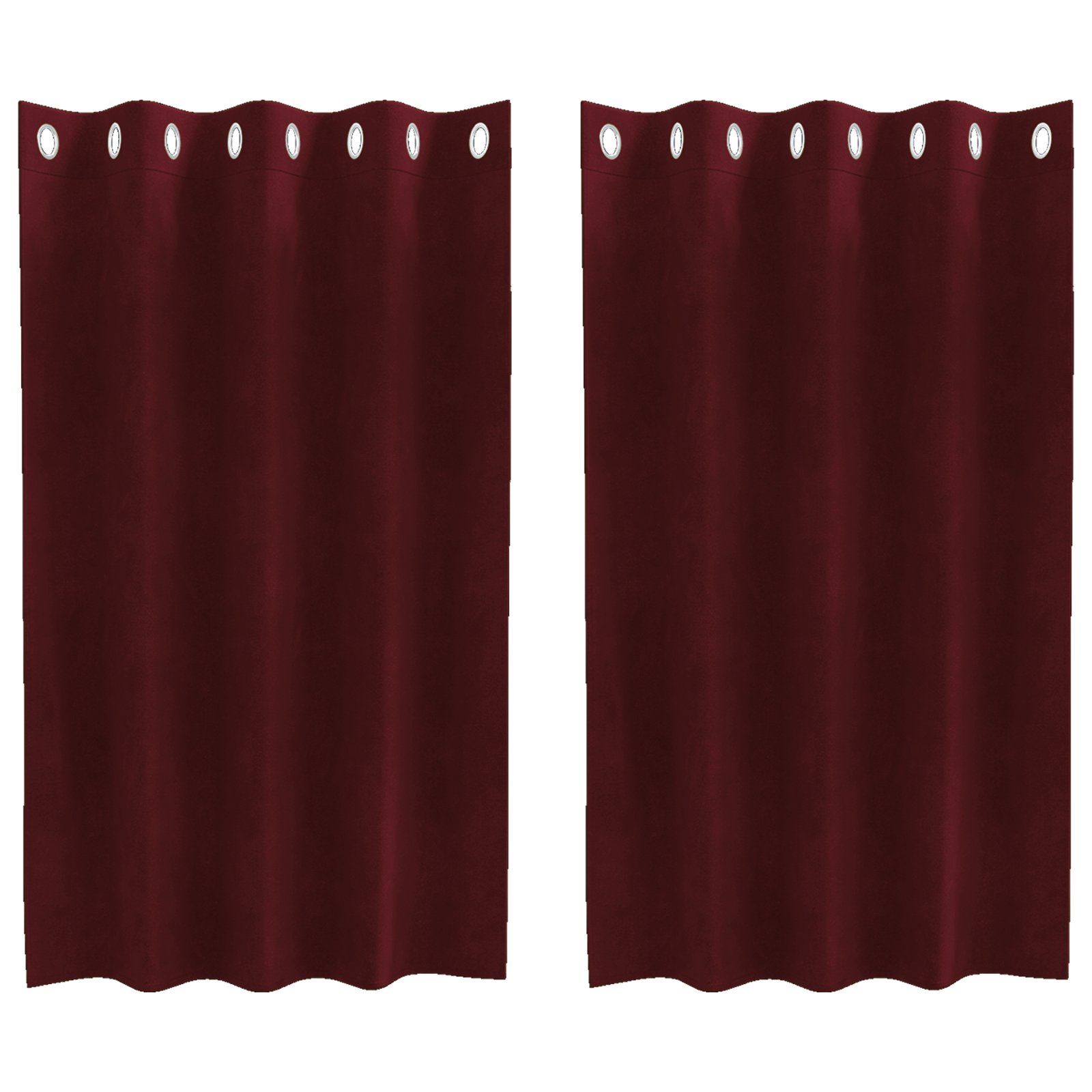 Blackout Curtains with Eyelets 2 pcs Wine Red Velvet - Image 2