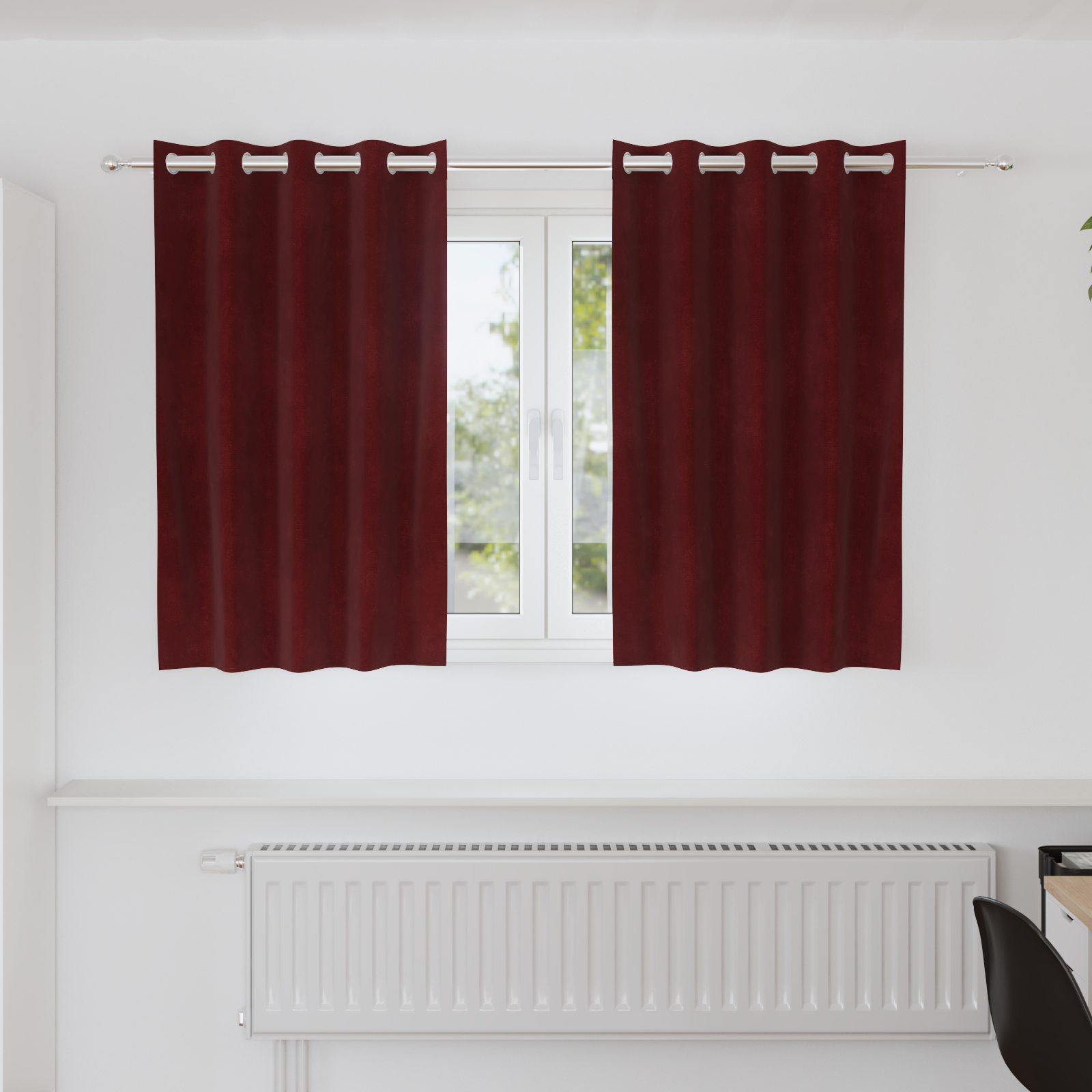 Blackout Curtains with Eyelets 2 pcs Wine Red Velvet