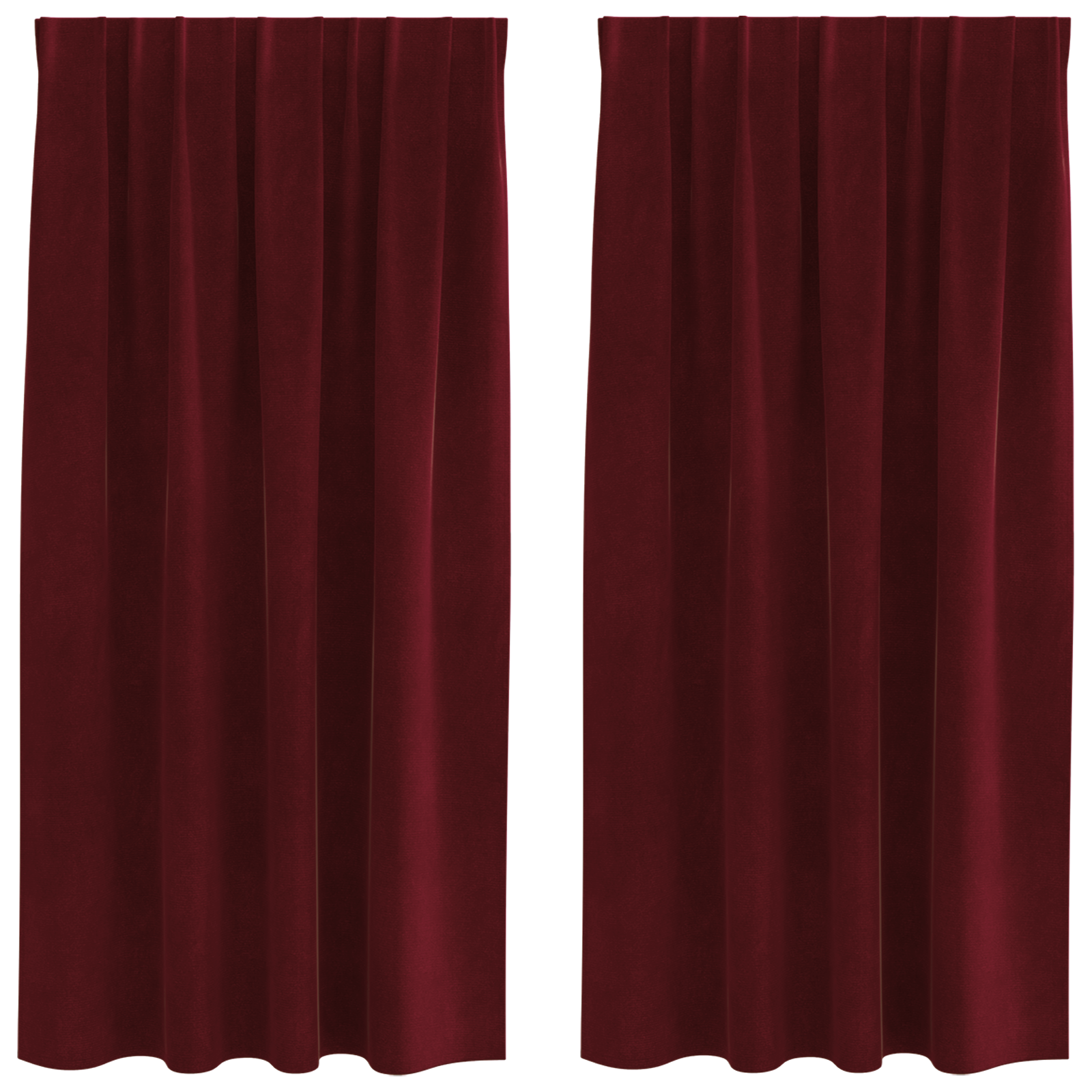 Blackout Curtains with Top Tape 2 pcs Wine Red Velvet - Image 2