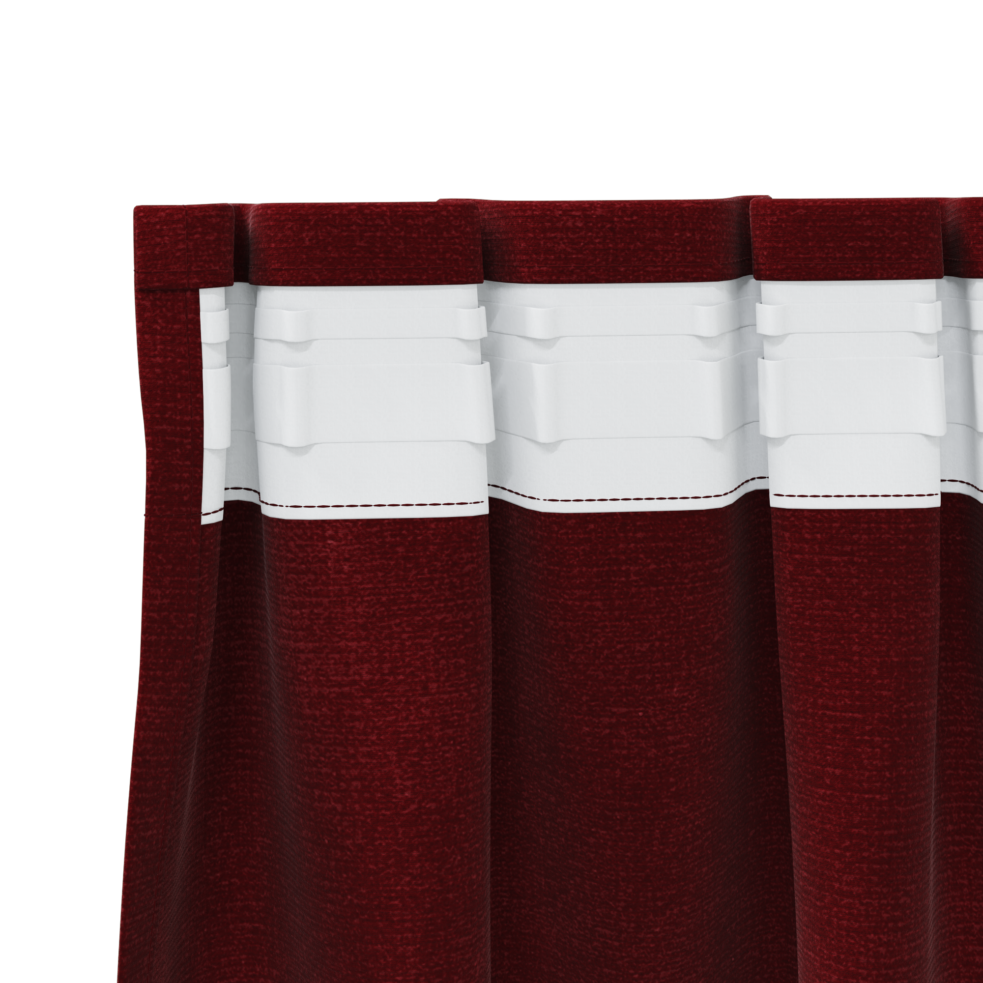 Blackout Curtains with Top Tape 2 pcs Wine Red Velvet - Image 5