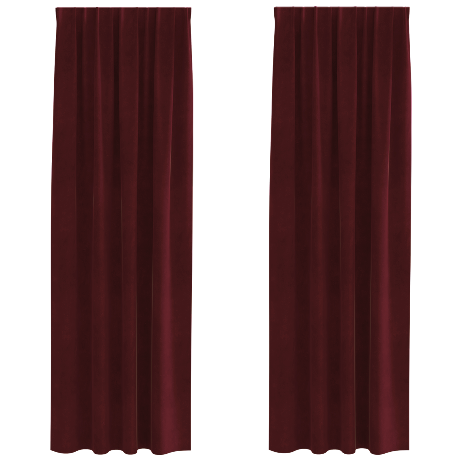 Blackout Curtains with Top Tape 2 pcs Wine Red Velvet - Image 2