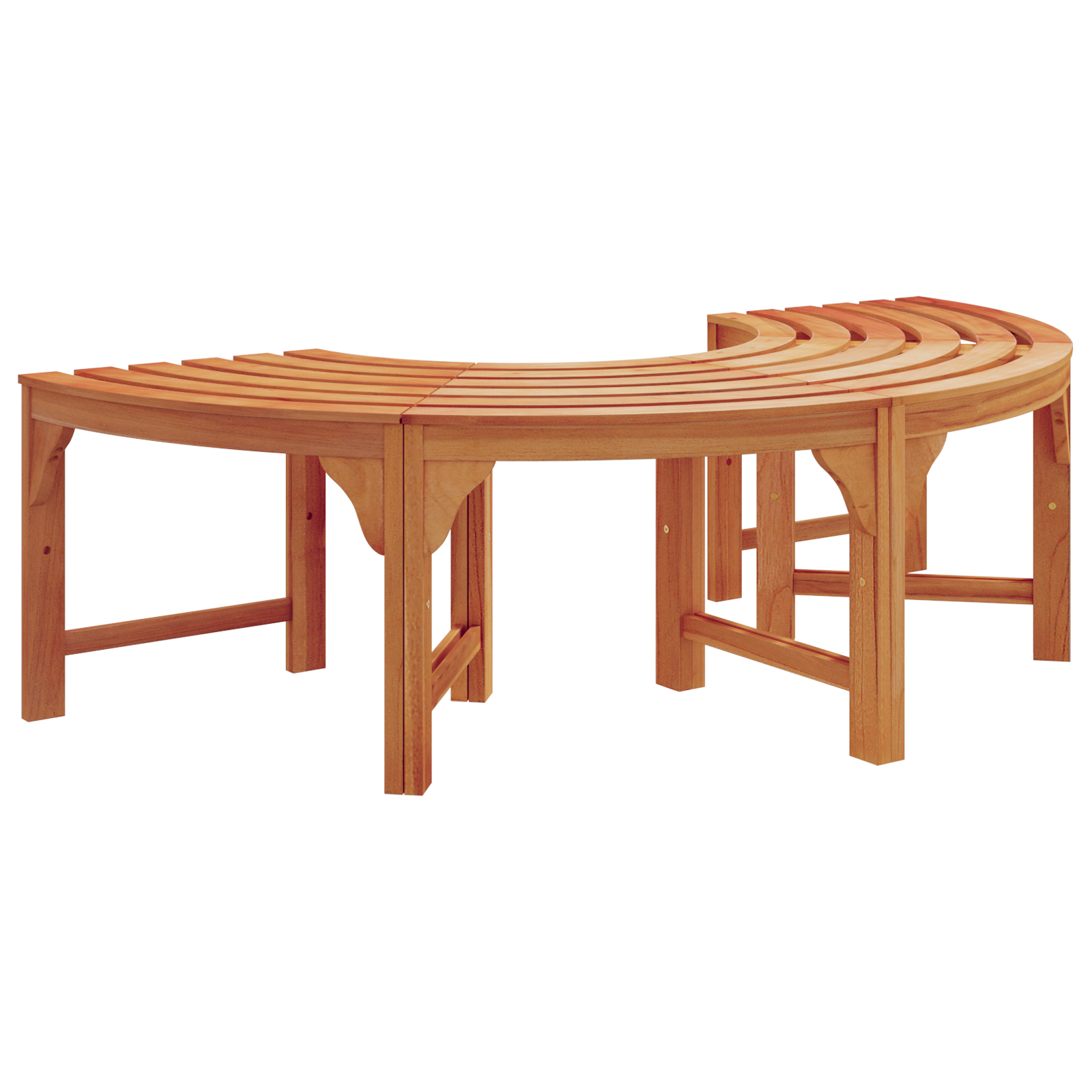 Baumbank Halbrund 160 cm Massivholz Eukalyptus - gartenmoebel-baenke - Your Garden Eden