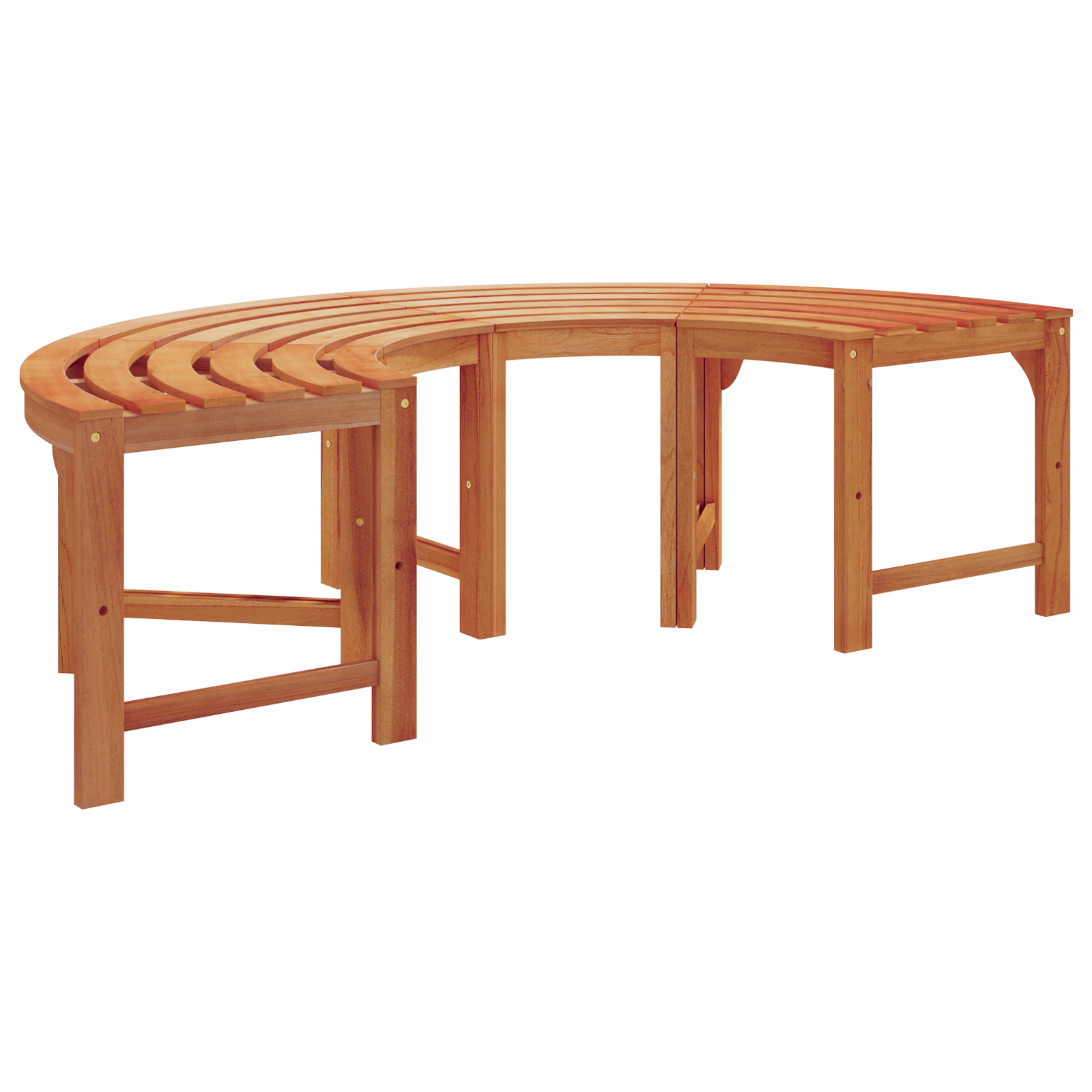 Baumbank Halbrund 160 cm Massivholz Eukalyptus - gartenmoebel-baenke - Your Garden Eden
