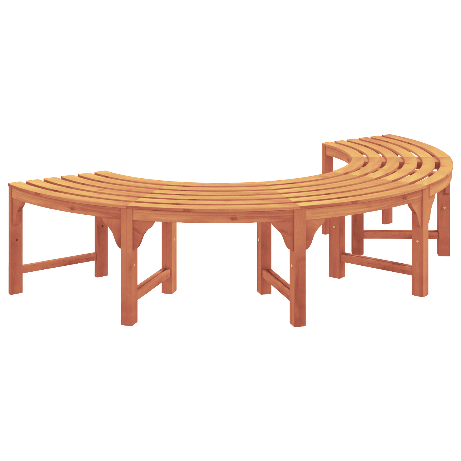 Baumbank Halbrund 200 cm Massivholz Eukalyptus - gartenmoebel-baenke - Your Garden Eden