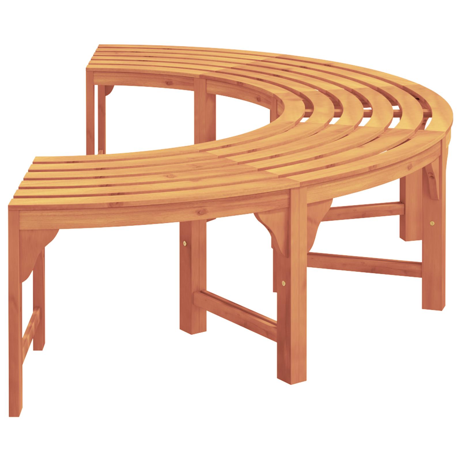 Baumbank Halbrund 200 cm Massivholz Eukalyptus - gartenmoebel-baenke - Your Garden Eden