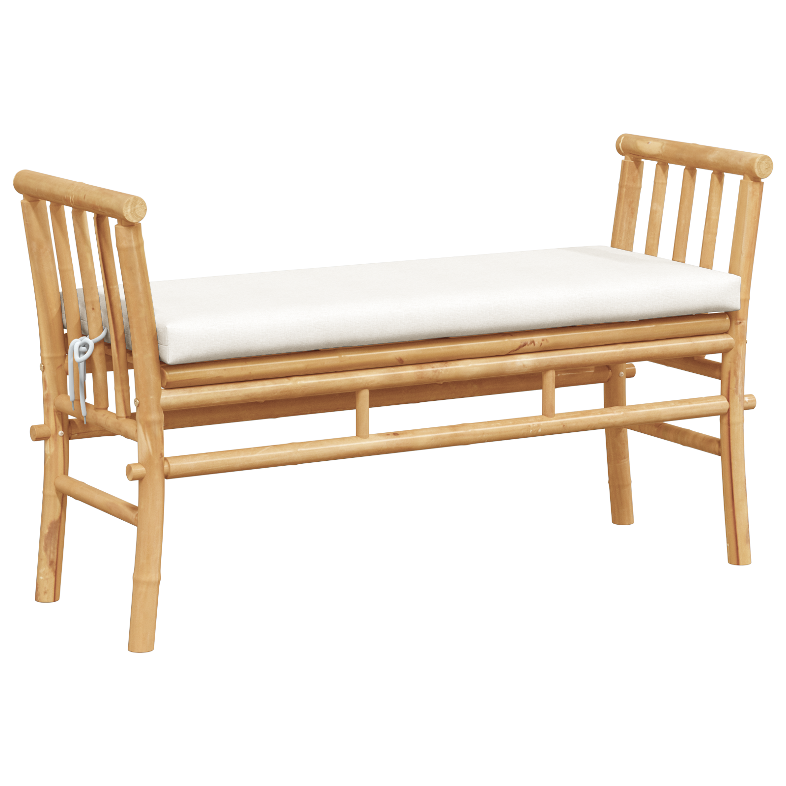 Garden Bench with Cushion 110 cm Bamboo - Image 2