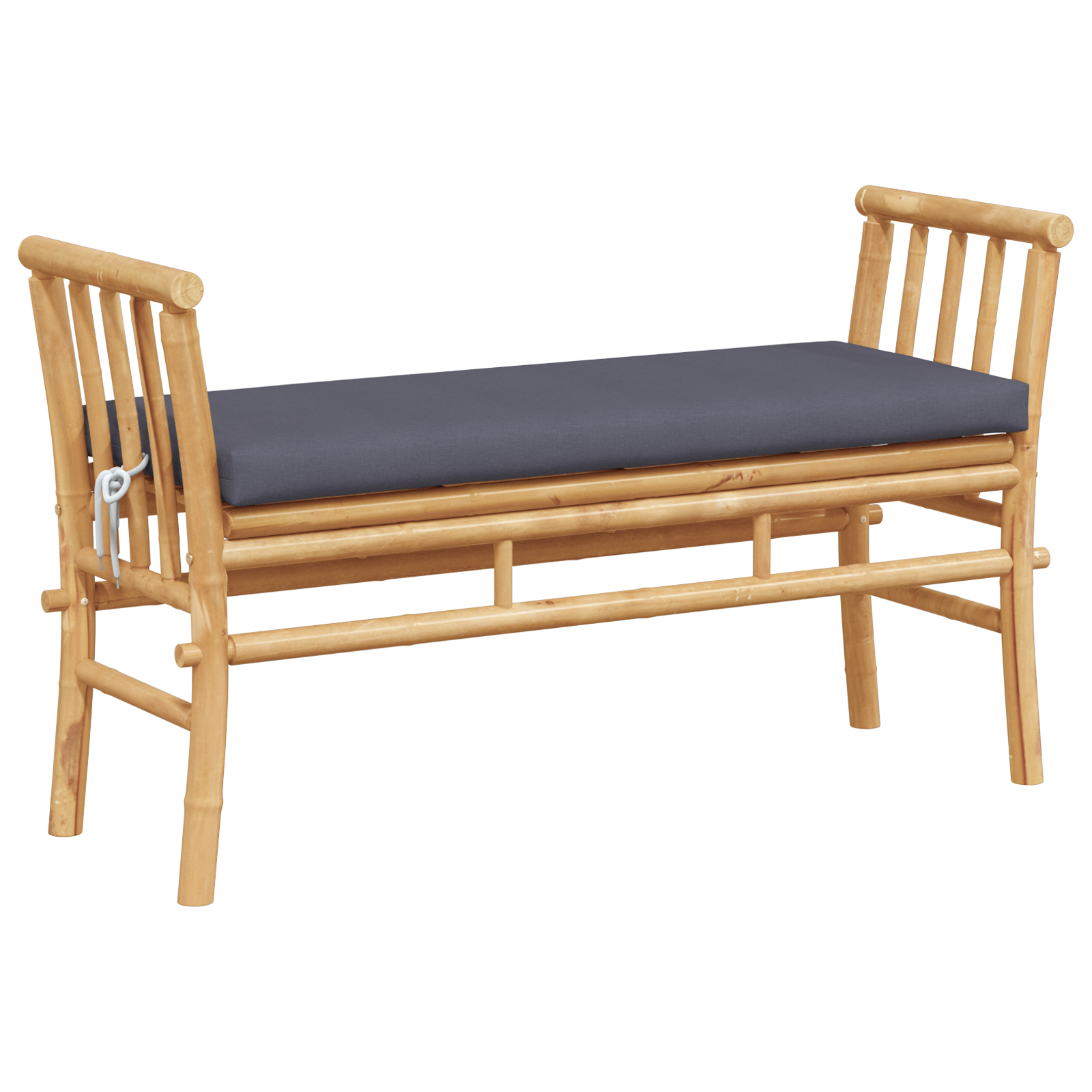Garden Bench with Cushion 110 cm Bamboo - Image 2