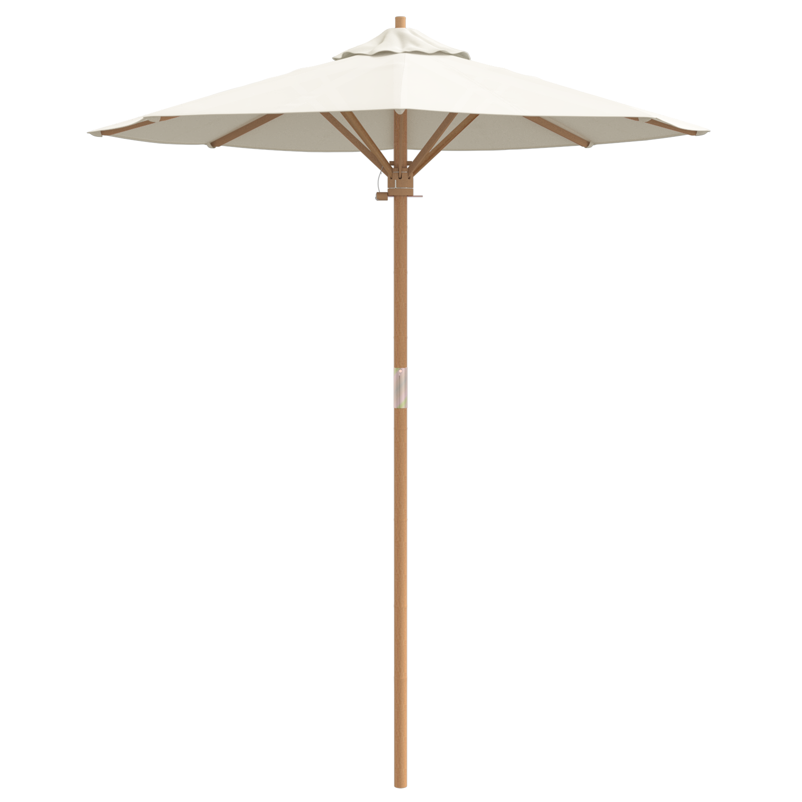 Cream White Garden Umbrella 180x230 cm Bamboo - Image 4
