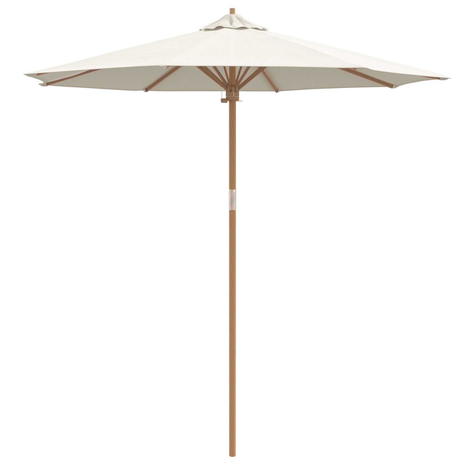 Garden Parasol Cream White 240x260 cm Bamboo - Image 2