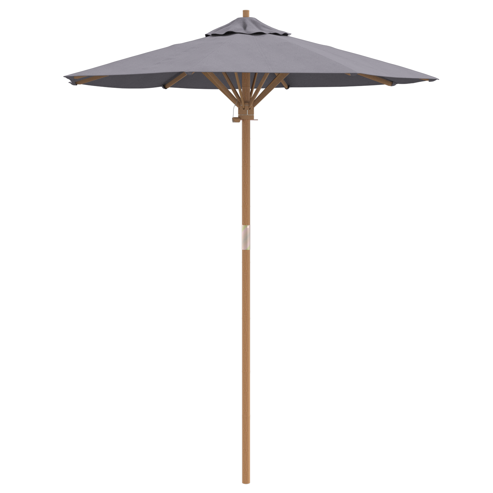 Dark Grey Garden Parasol 180x230 cm Bamboo - Image 2