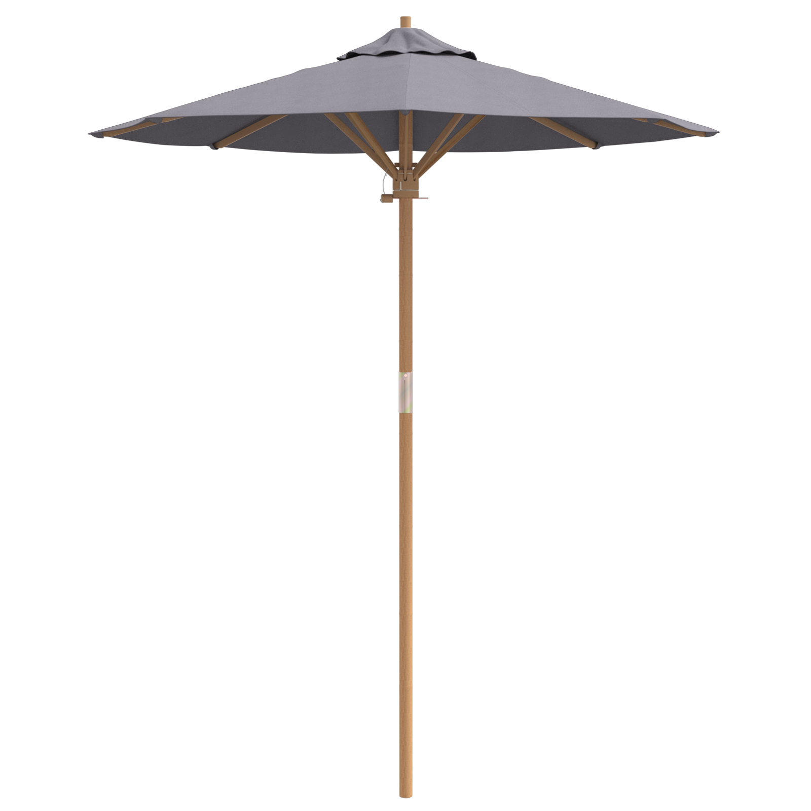 Dark Grey Garden Parasol 180x230 cm Bamboo - Image 4