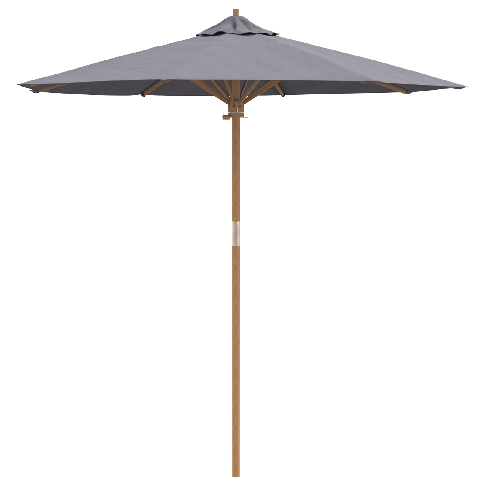Dark Grey Garden Parasol 217x230 cm Bamboo - Image 2