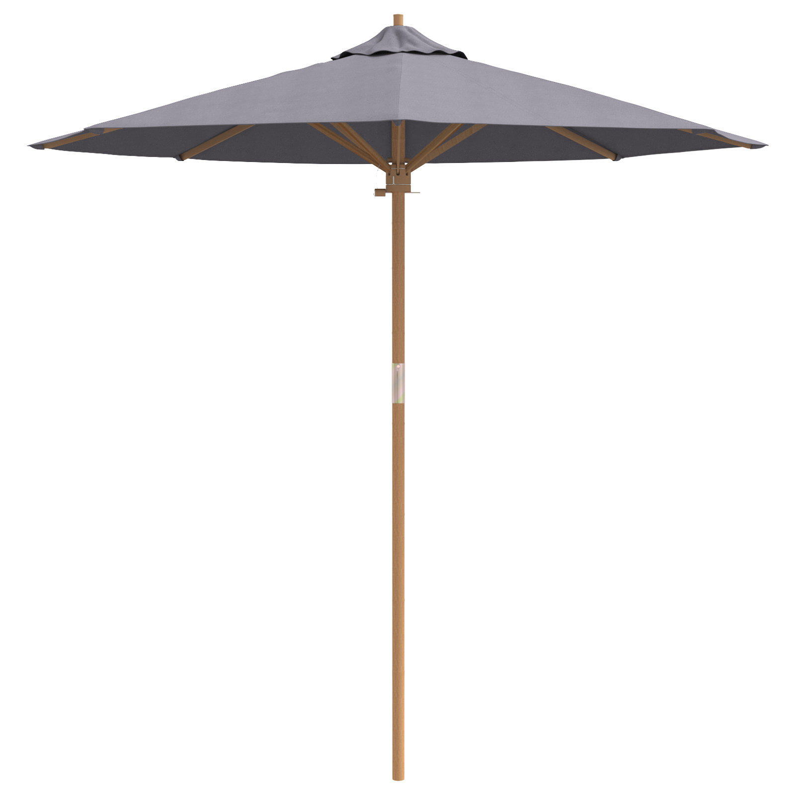 Dark Grey Garden Parasol 217x230 cm Bamboo - Image 4