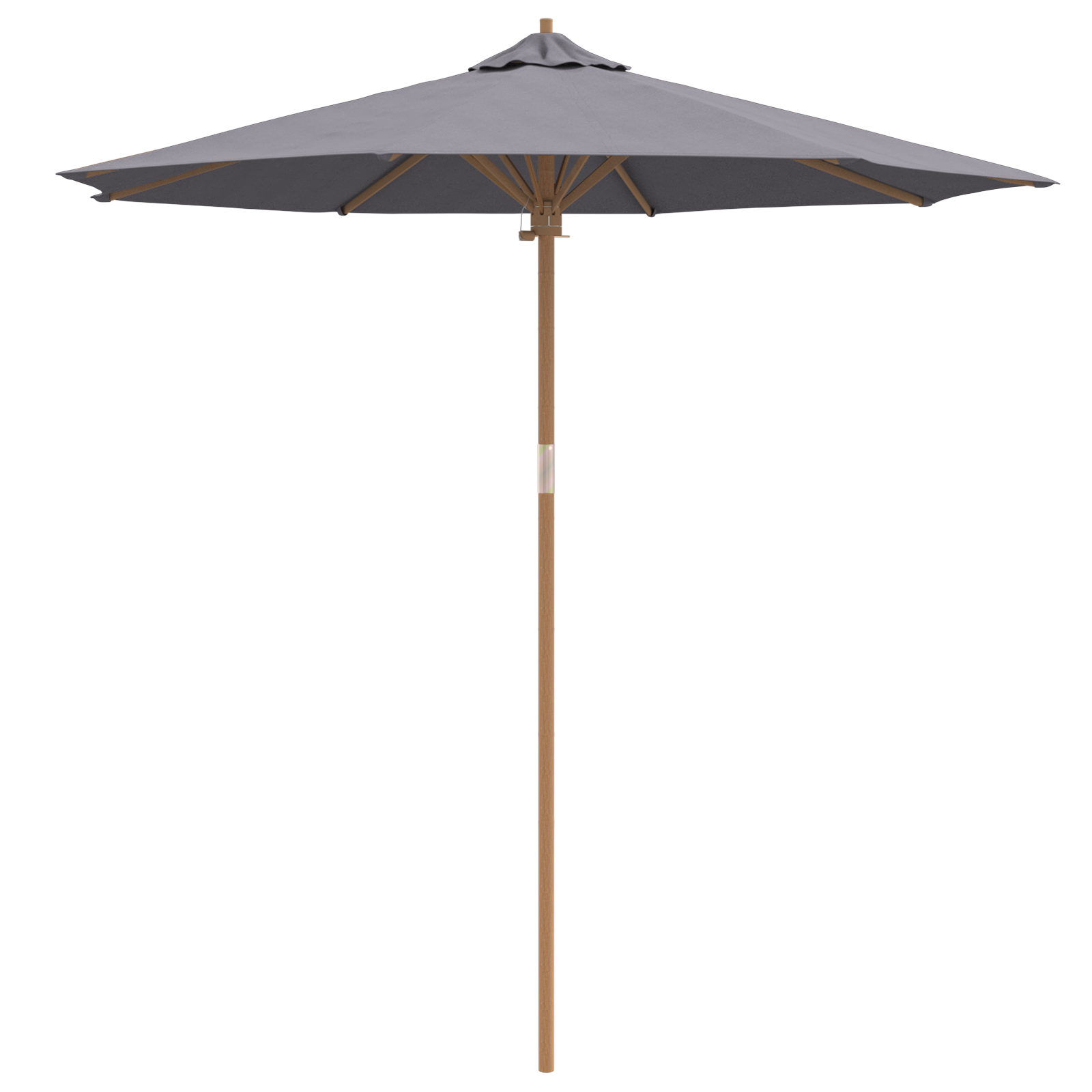 Dark Grey Garden Parasol 240x260 cm Bamboo - Image 2