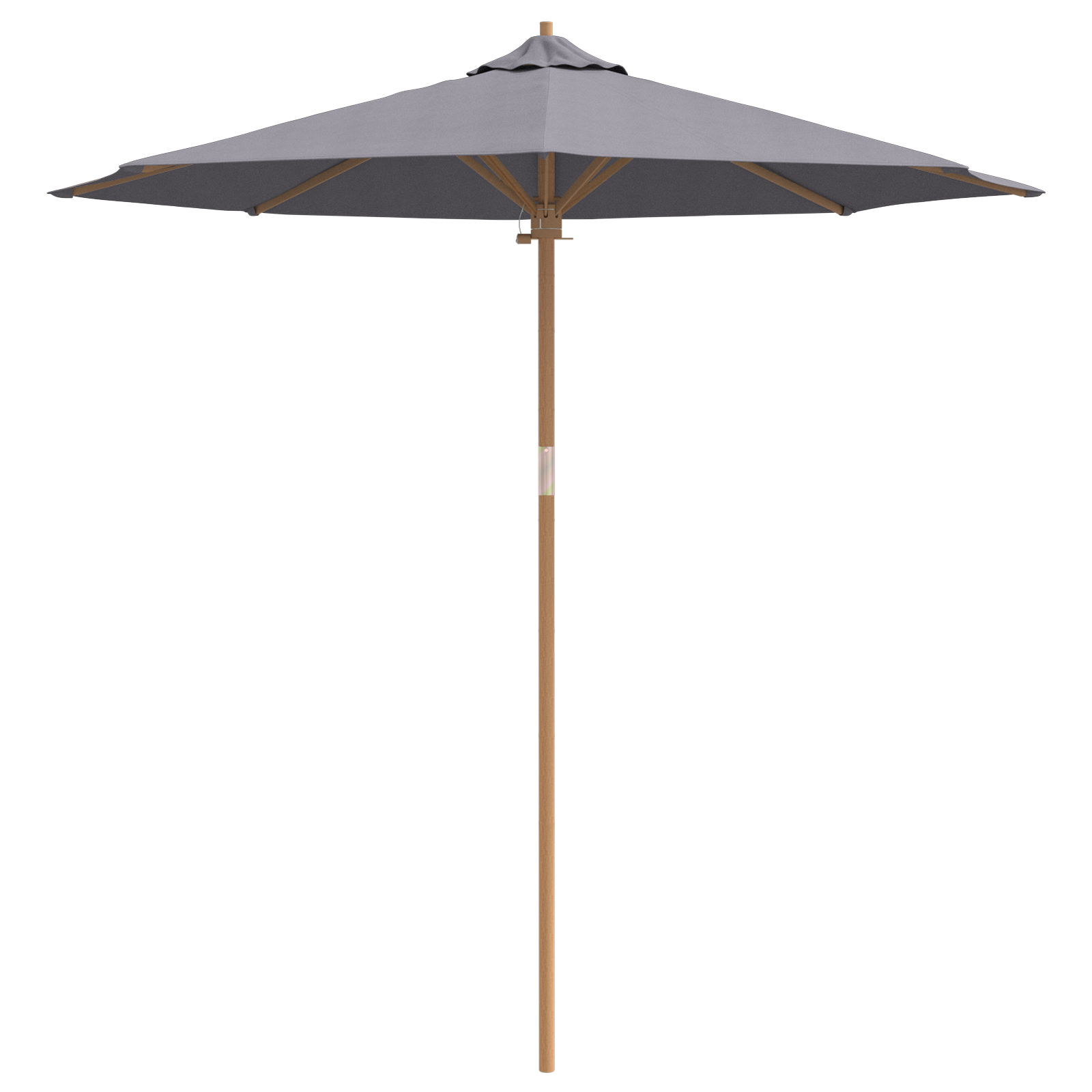 Dark Grey Garden Parasol 240x260 cm Bamboo - Image 4