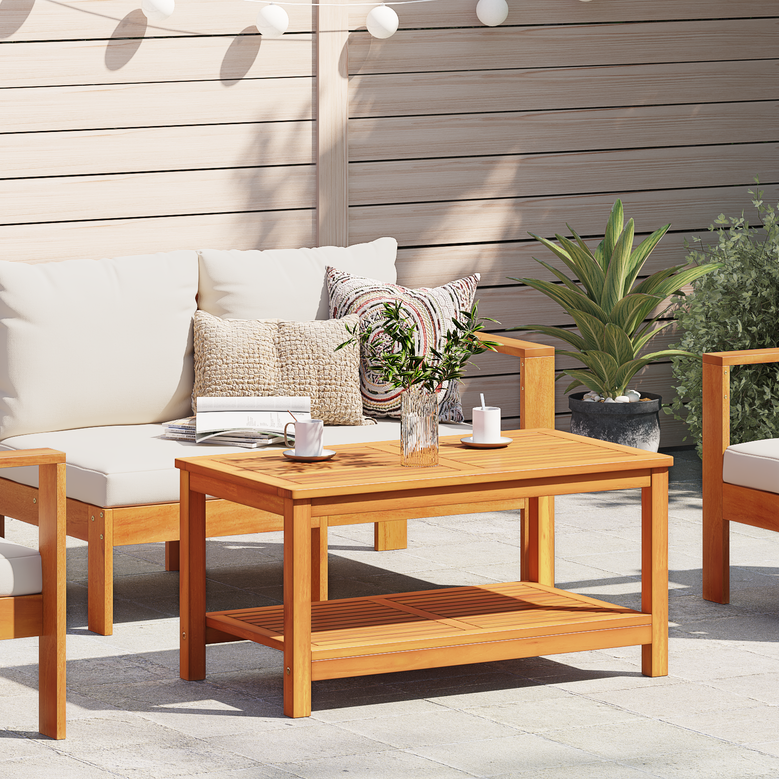 Coffee Table 110x55x45 cm Solid Acacia Wood