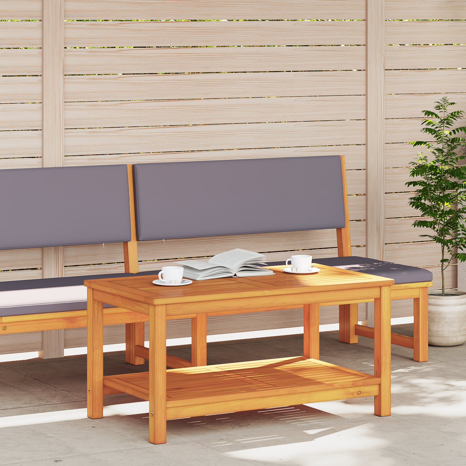 Coffee Table 110x55x45 cm Solid Acacia Wood - Image 3