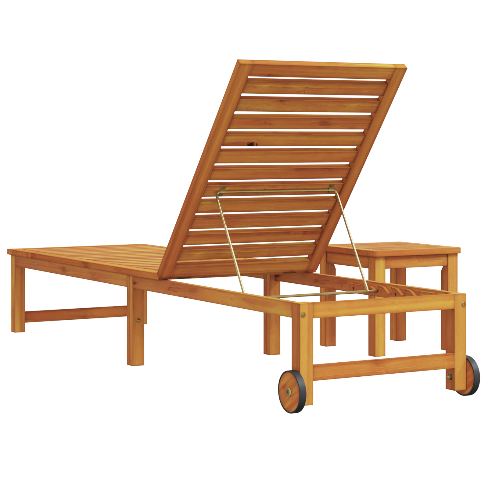 Sun Lounger with Table Solid Wood Acacia - Image 6