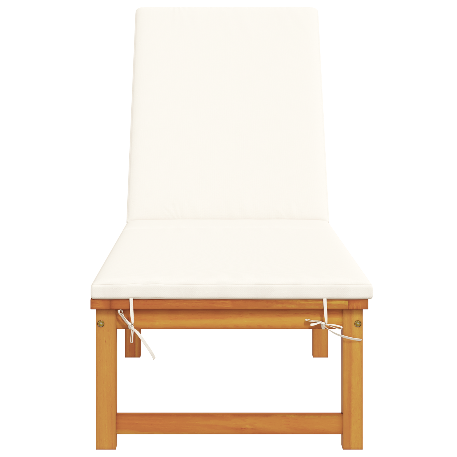 Sun Lounger with Cream Cushions Solid Wood Acacia - Image 4