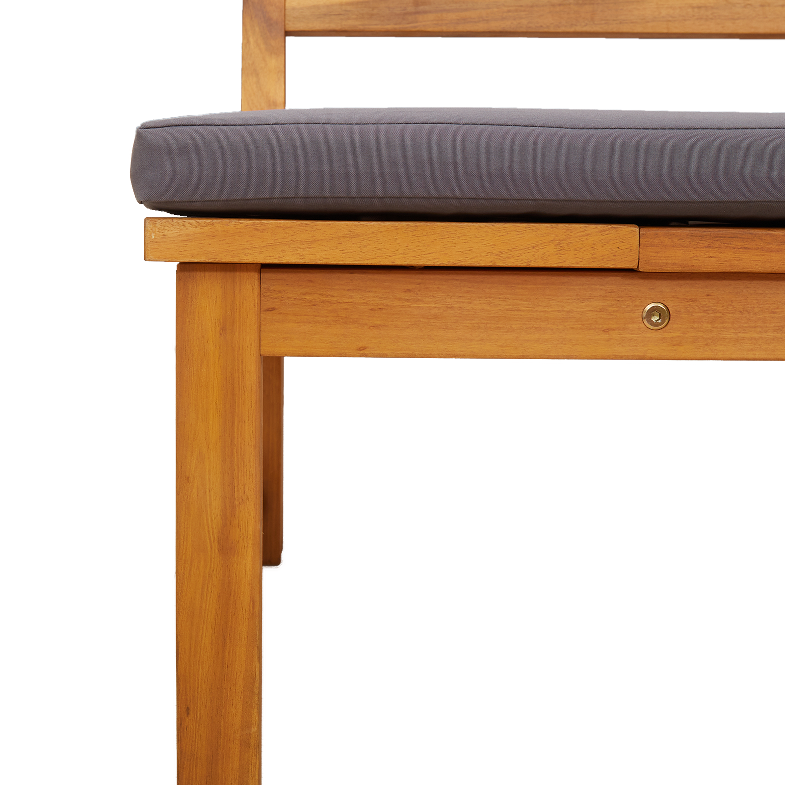 Sun Lounger 3-in-1 Function with Light Grey Cushions Solid Wood Acacia - Image 8