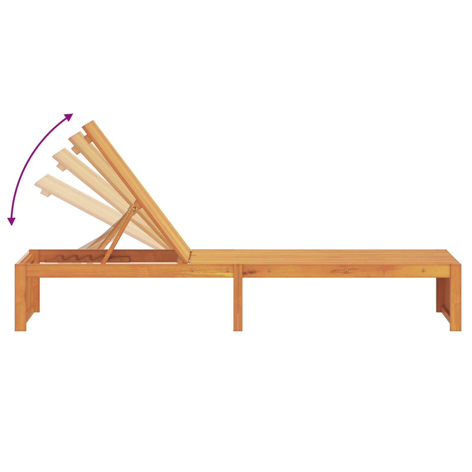 Sun Lounger 200x55x30 cm Solid Wood Acacia - Image 9