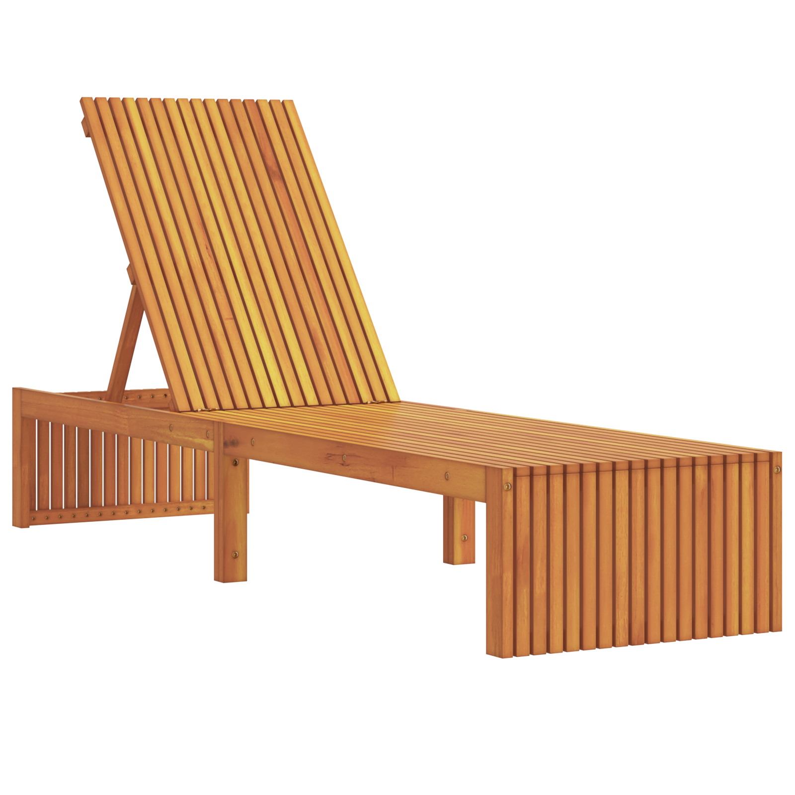 Sun Lounger 200x55x30 cm Solid Wood Acacia - Image 2