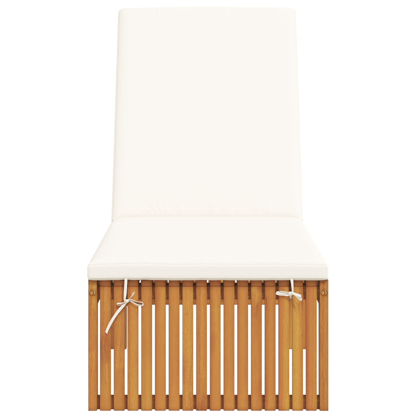 Sun Lounger with Cushion 200x55x30 cm Solid Wood Acacia - Image 4