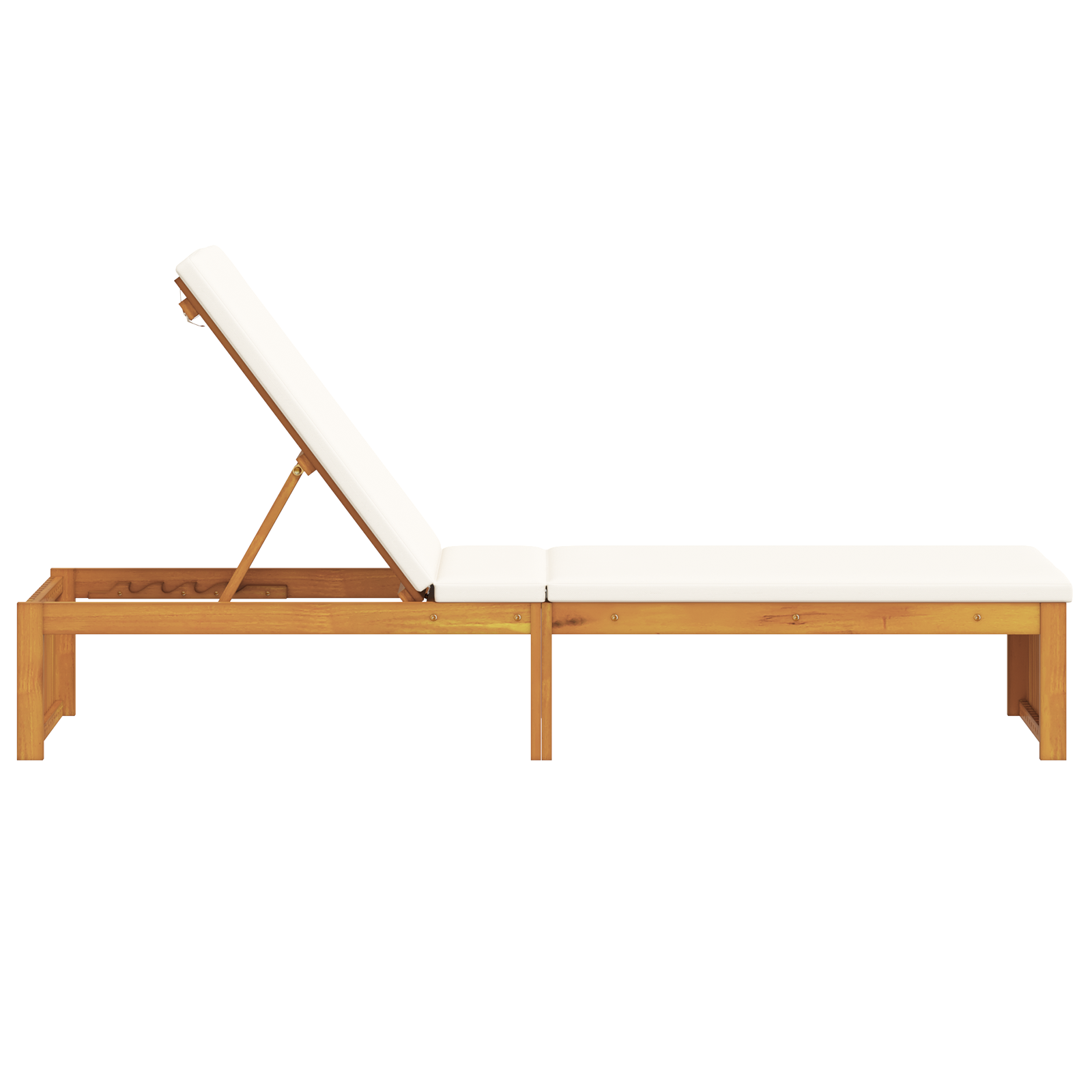 Sun Lounger with Cushion 200x55x30 cm Solid Wood Acacia - Image 5