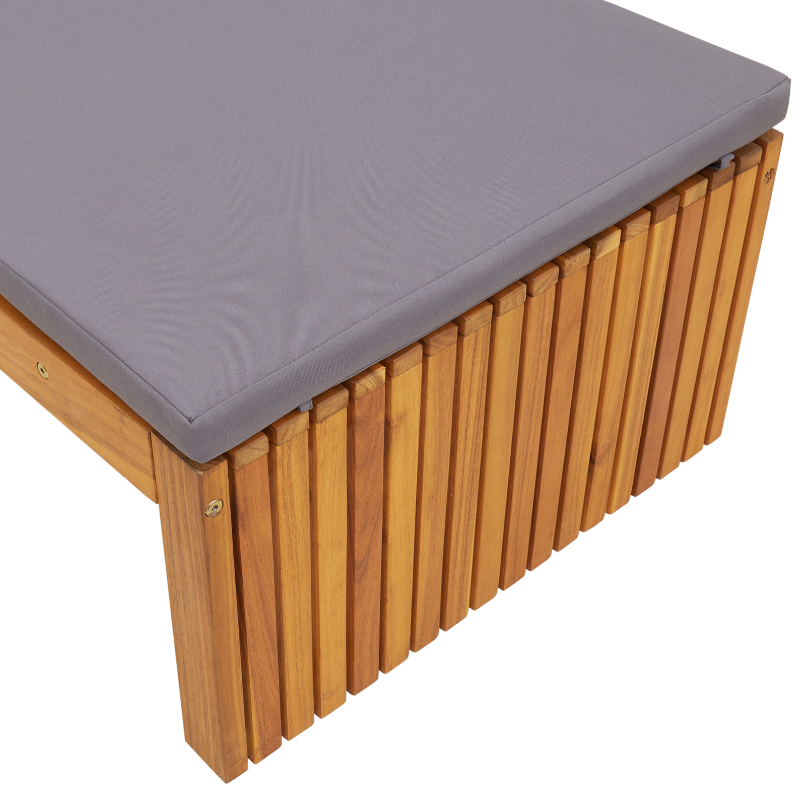 Sun Lounger with Cushion 200x55x30 cm Solid Wood Acacia - Image 7