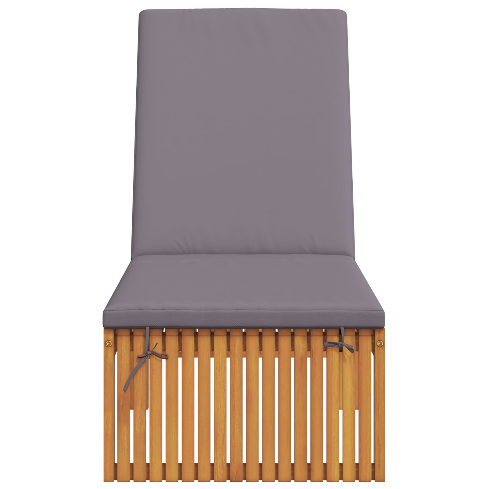 Sun Lounger with Cushion 200x55x30 cm Solid Wood Acacia - Image 4