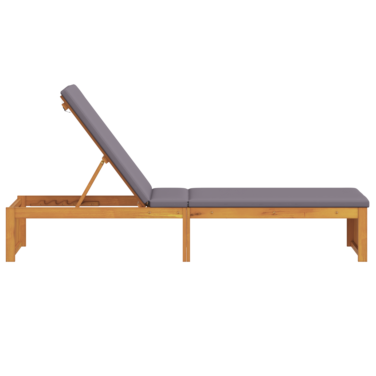 Sun Lounger with Cushion 200x55x30 cm Solid Wood Acacia - Image 5