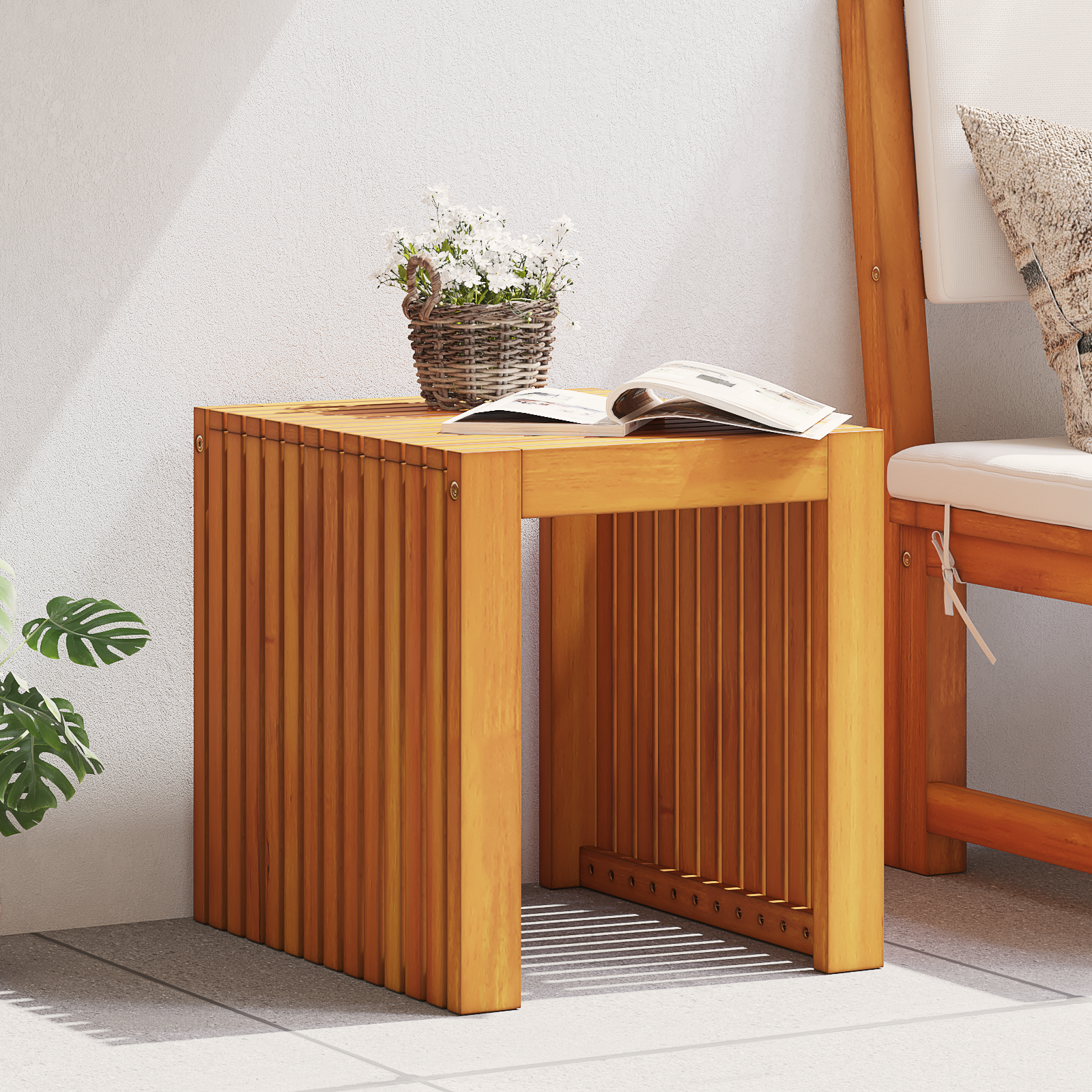 Tuintafel 43x36x40 cm Massief Hout Teak