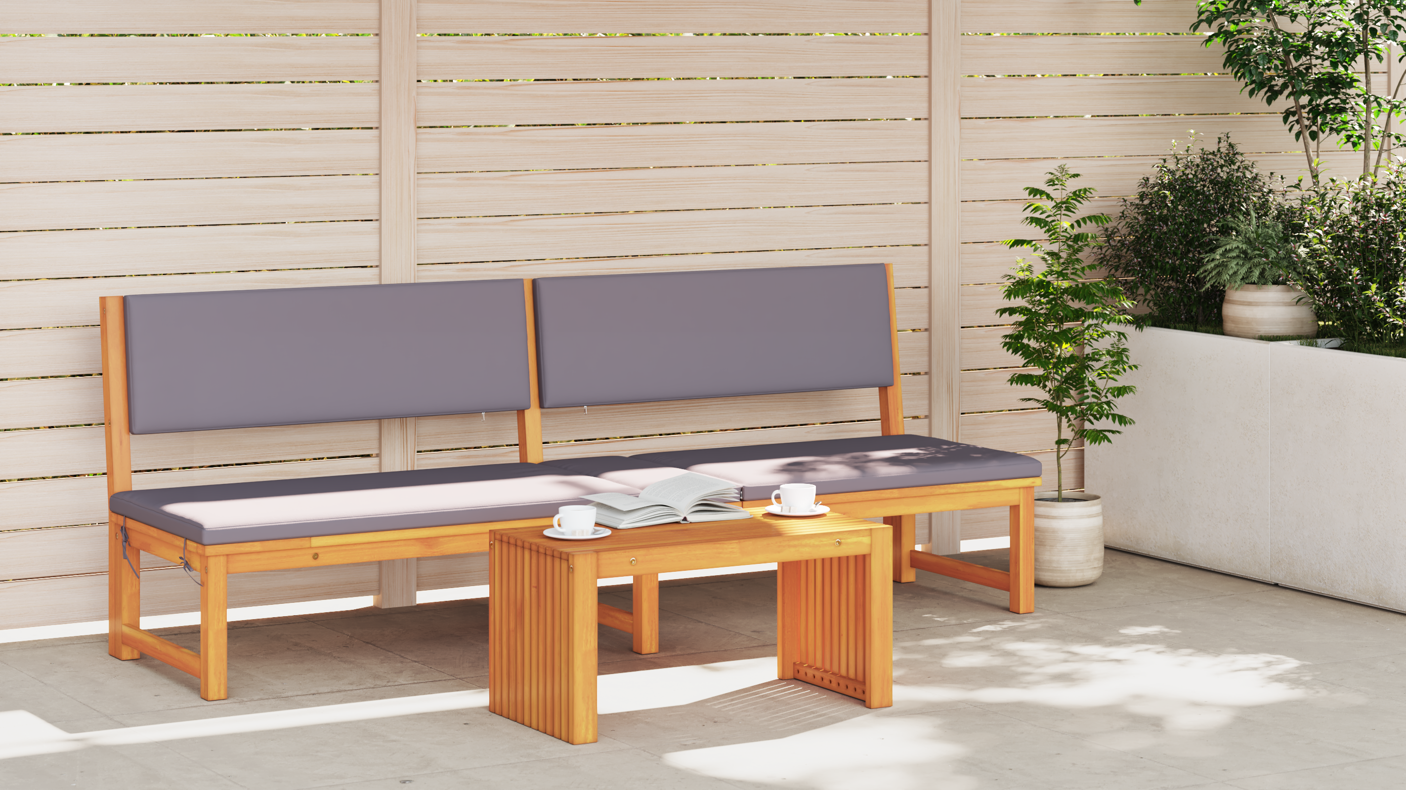 Garden Coffee Table 70x35x35 cm Solid Wood Acacia - Image 3