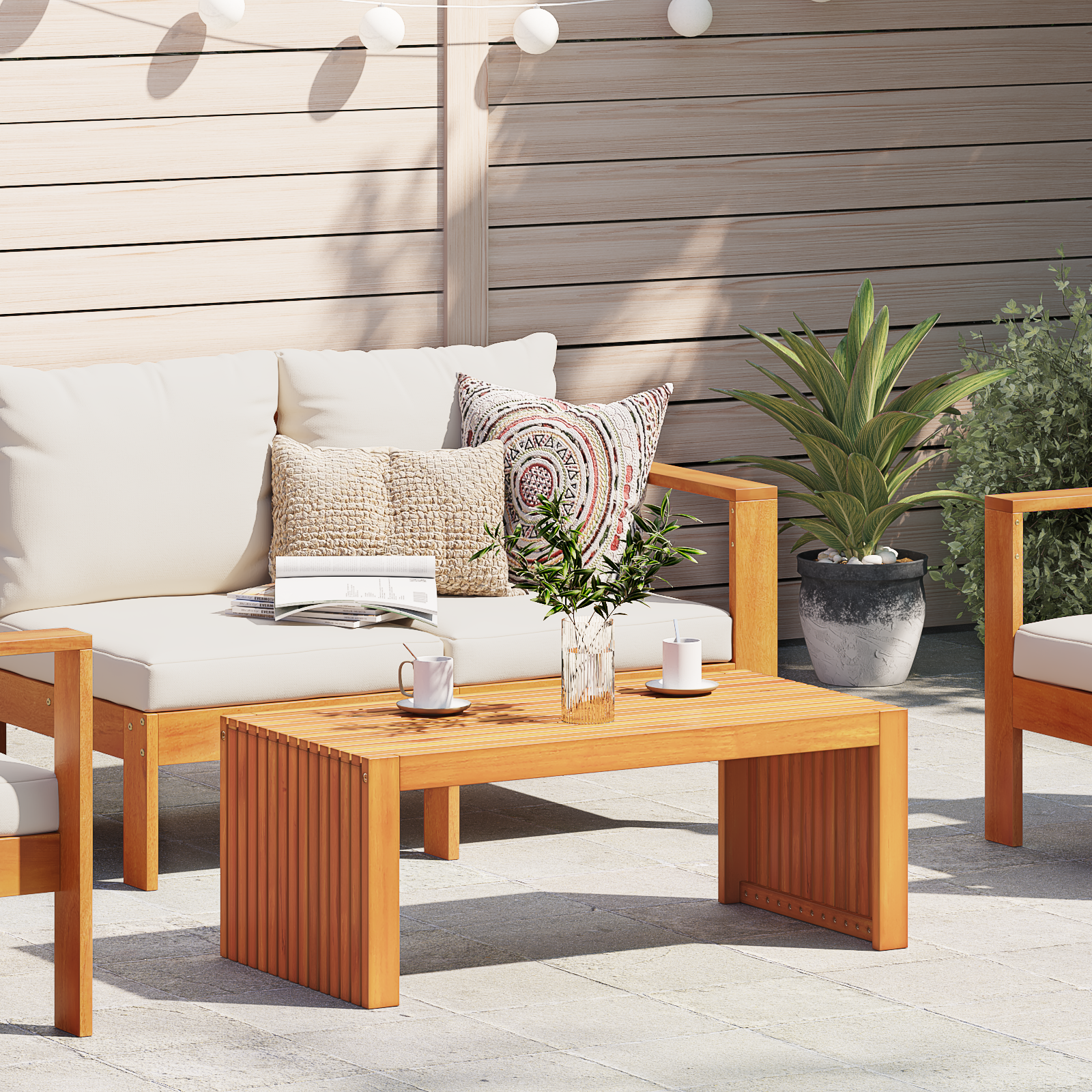 Garden Coffee Table 90x45x35 cm Solid Wood Acacia