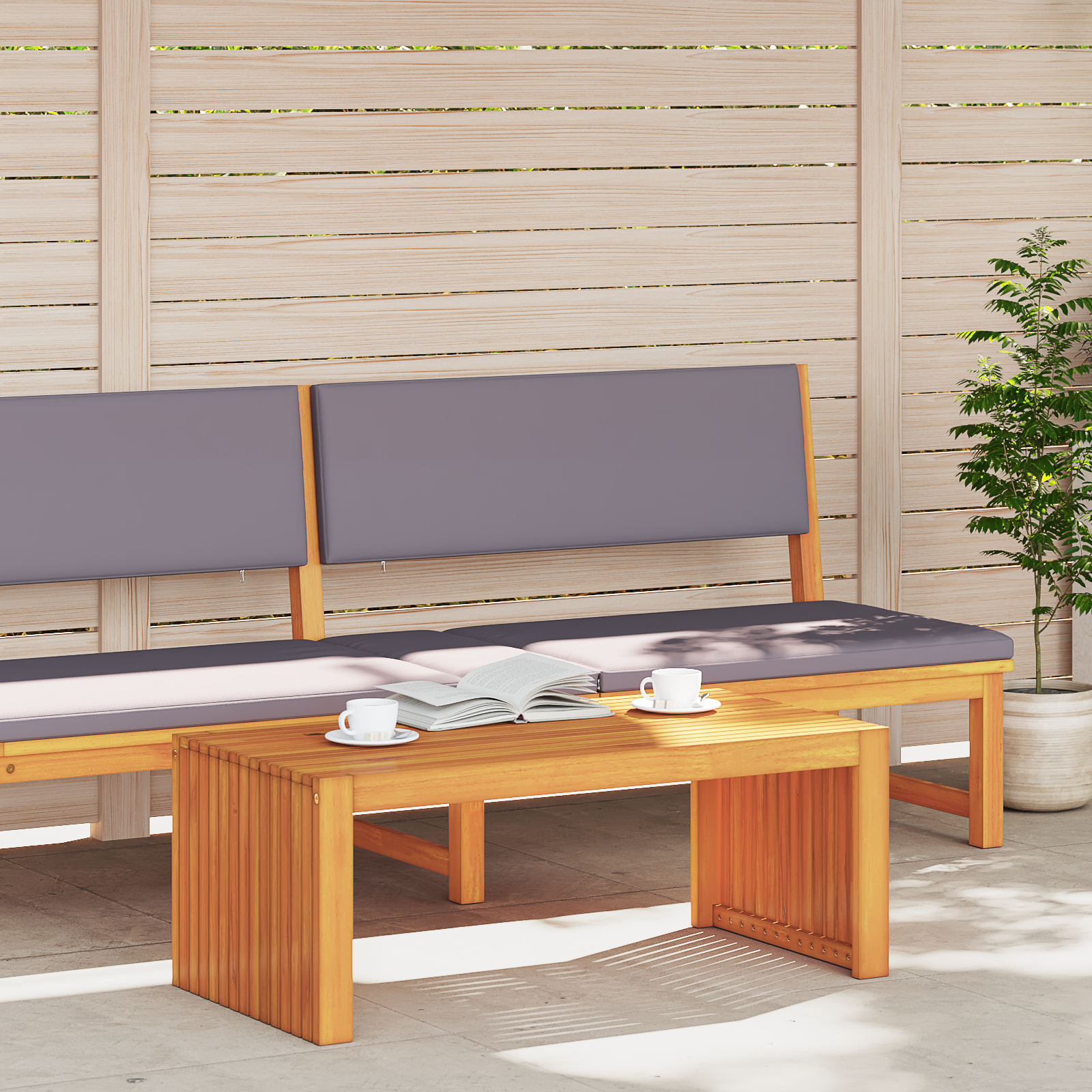 Garden Coffee Table 90x45x35 cm Solid Wood Acacia - Image 3