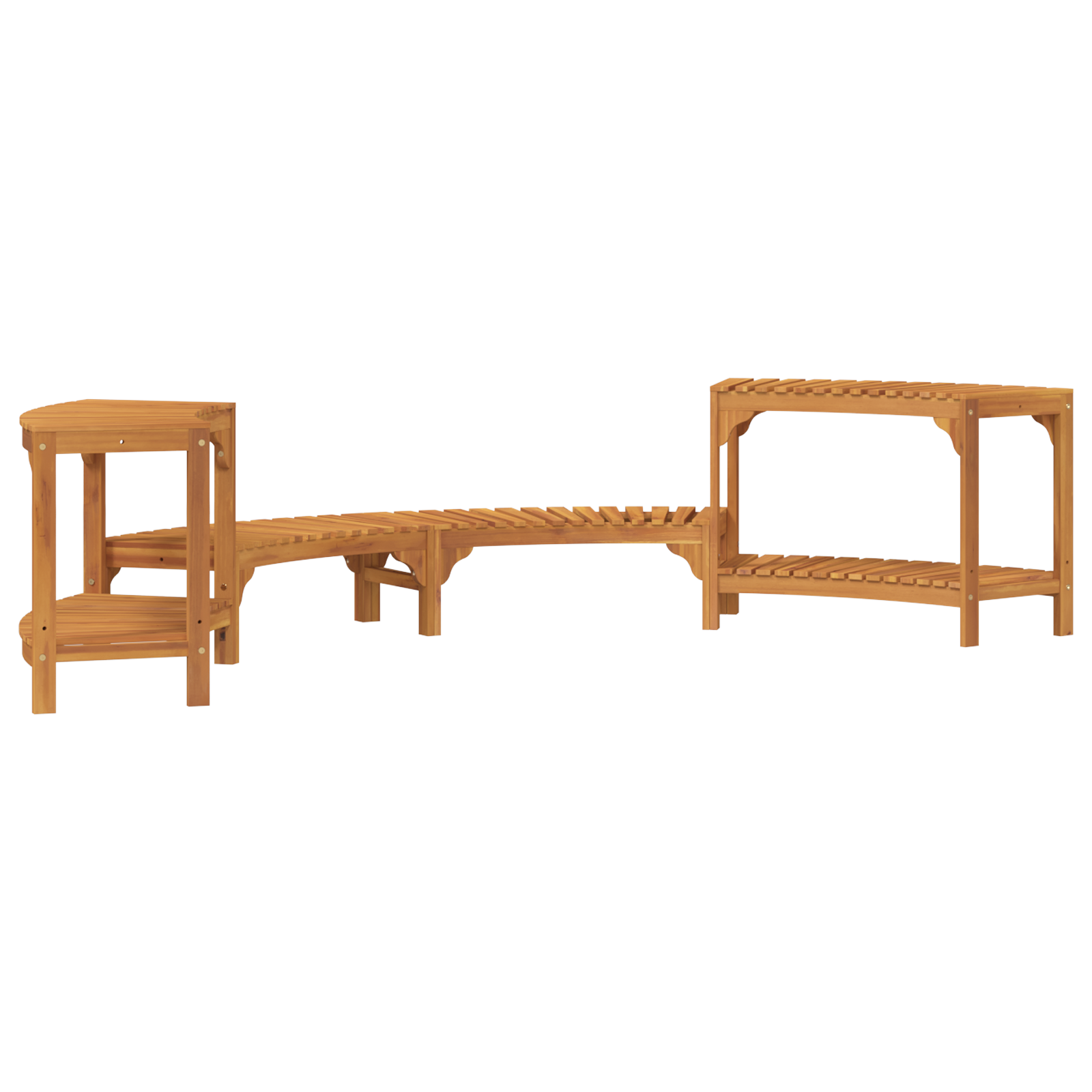 Hot Tub Surround Half-Round 252x111.5x55.5 cm Solid Wood Acacia - Image 6