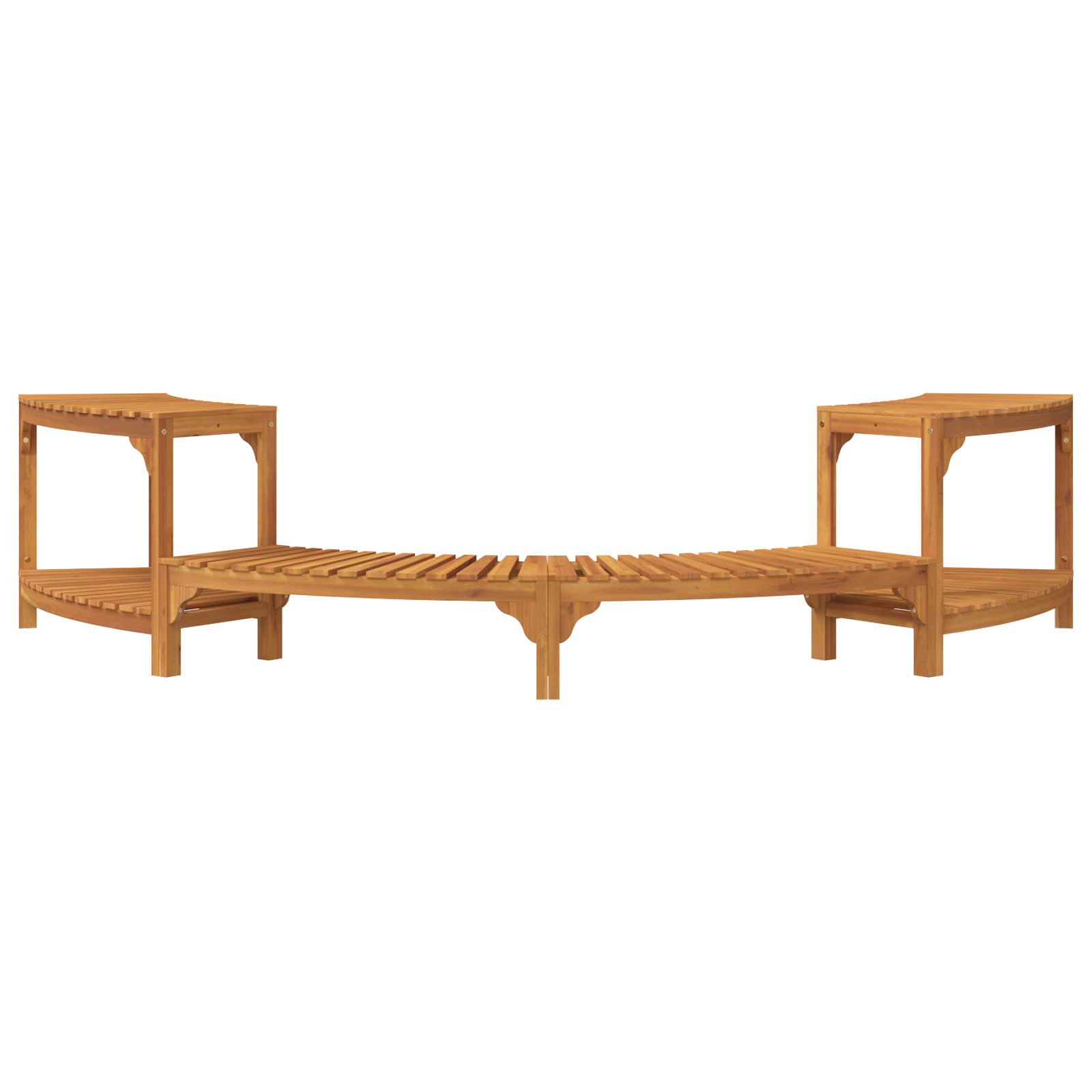 Hot Tub Surround Half-Round 252x111.5x55.5 cm Solid Wood Acacia - Image 4