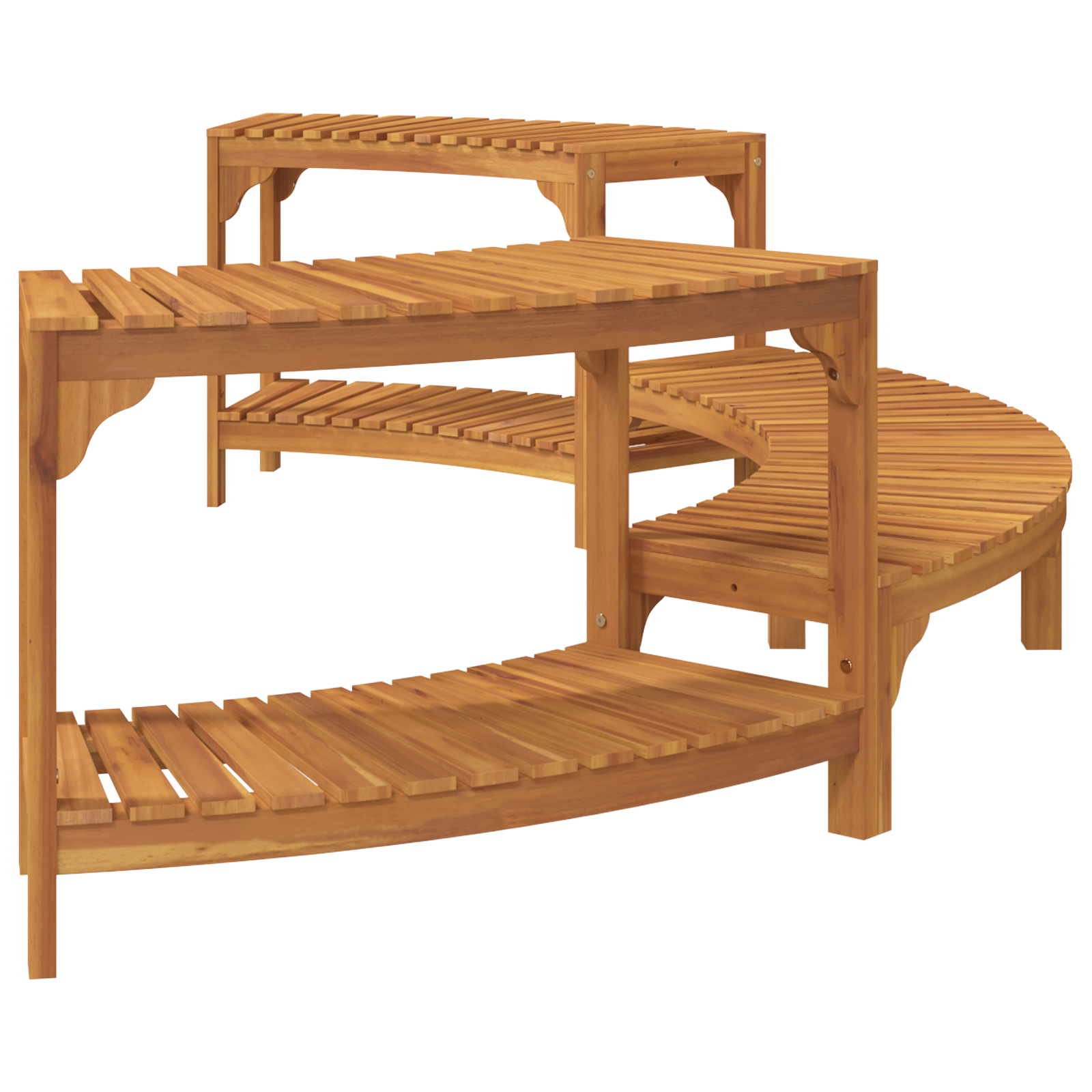 Hot Tub Surround Half-Round 272x120.5x55.5 cm Solid Wood Acacia - Image 5