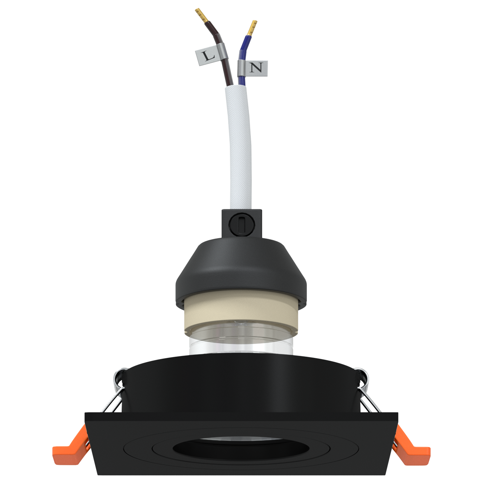 Recessed Spotlights 6 pcs Square GU10 Black 91x91 mm - Image 3