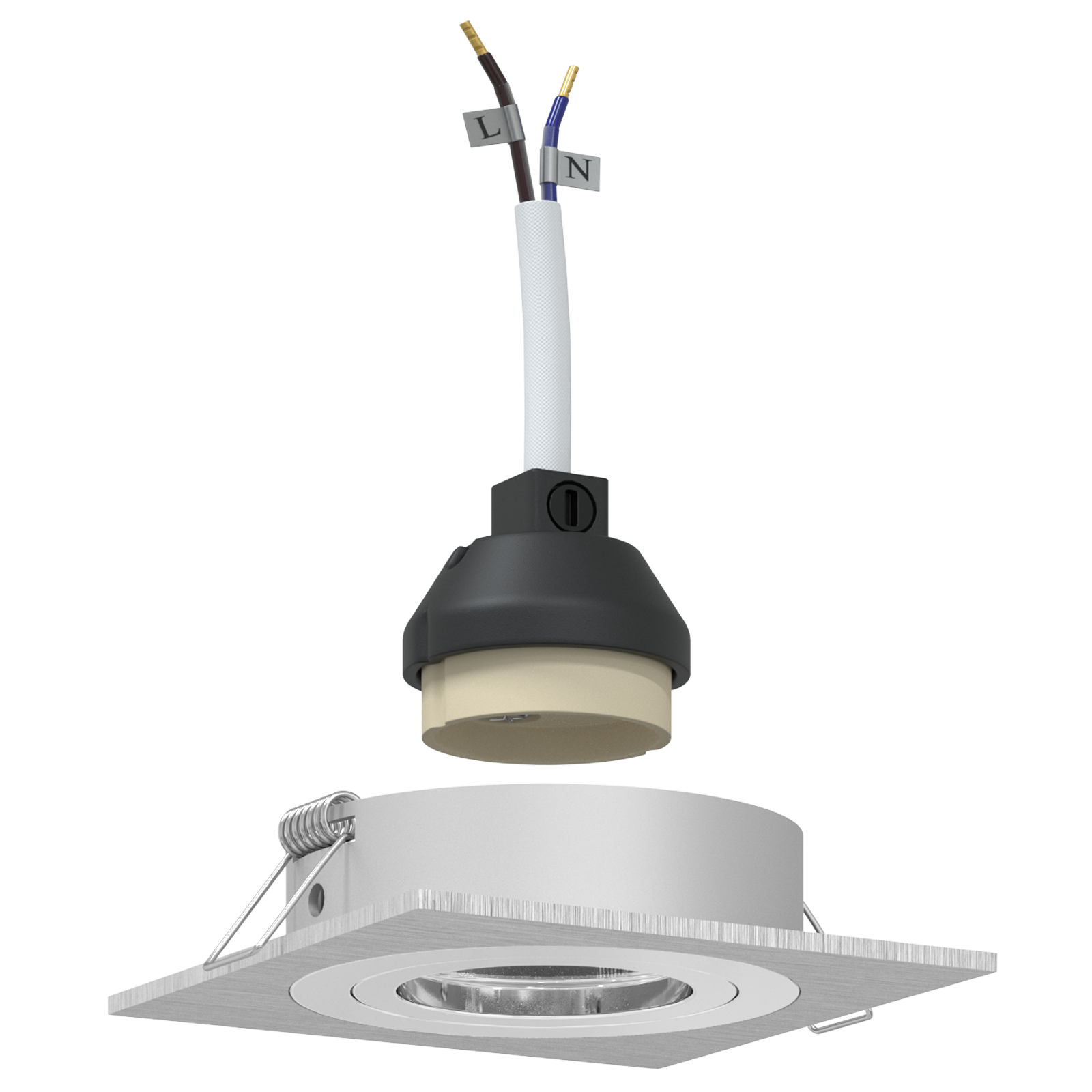 Recessed Spotlights 6 pcs Square GU10 Silver 91x91 mm - Image 2