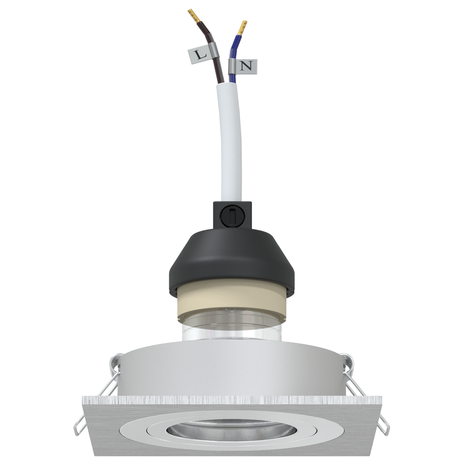 Recessed Spotlights 6 pcs Square GU10 Silver 91x91 mm - Image 3