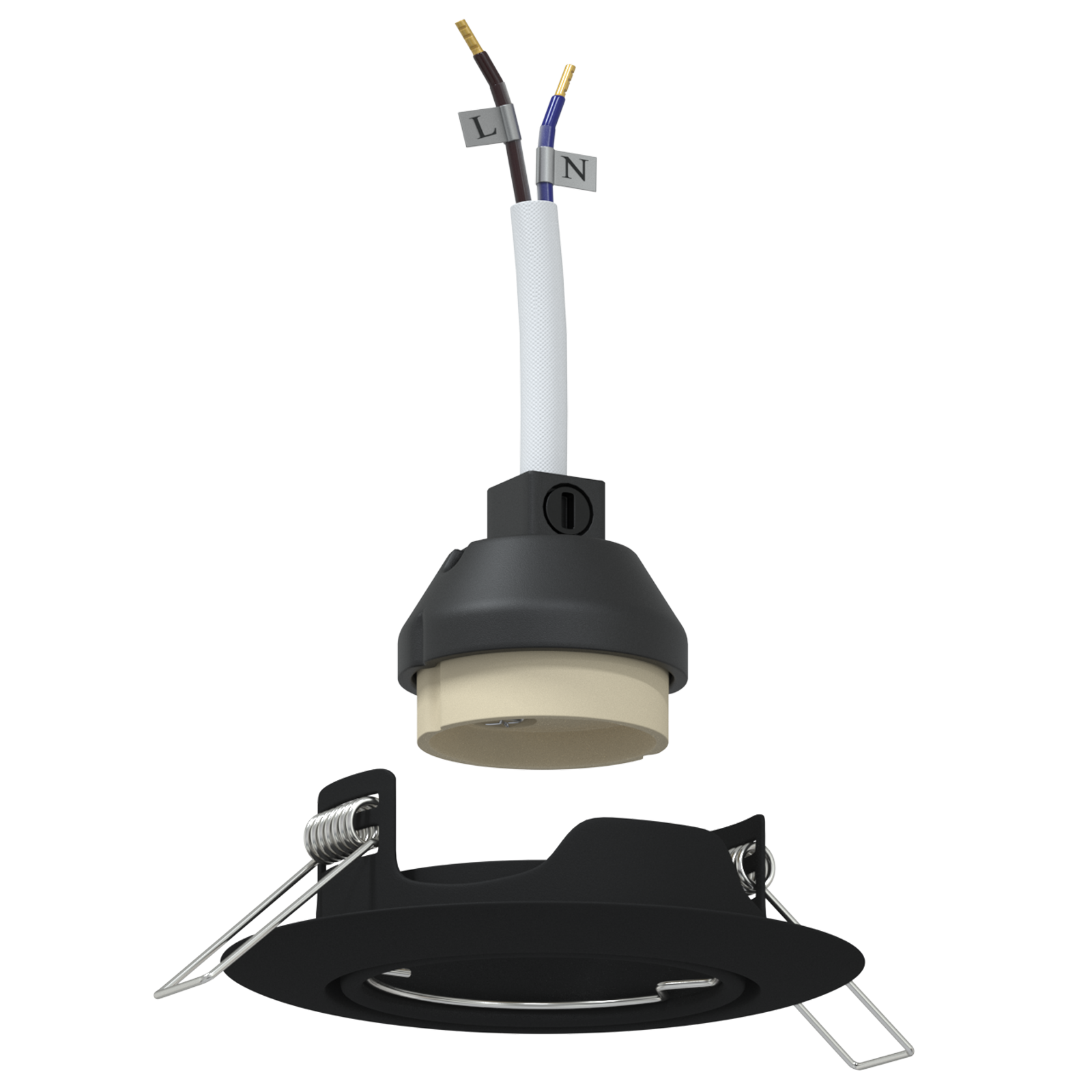 Lamps Set of 24 Black Plastic 9 cm Modern Recessed Lighting - Image 2