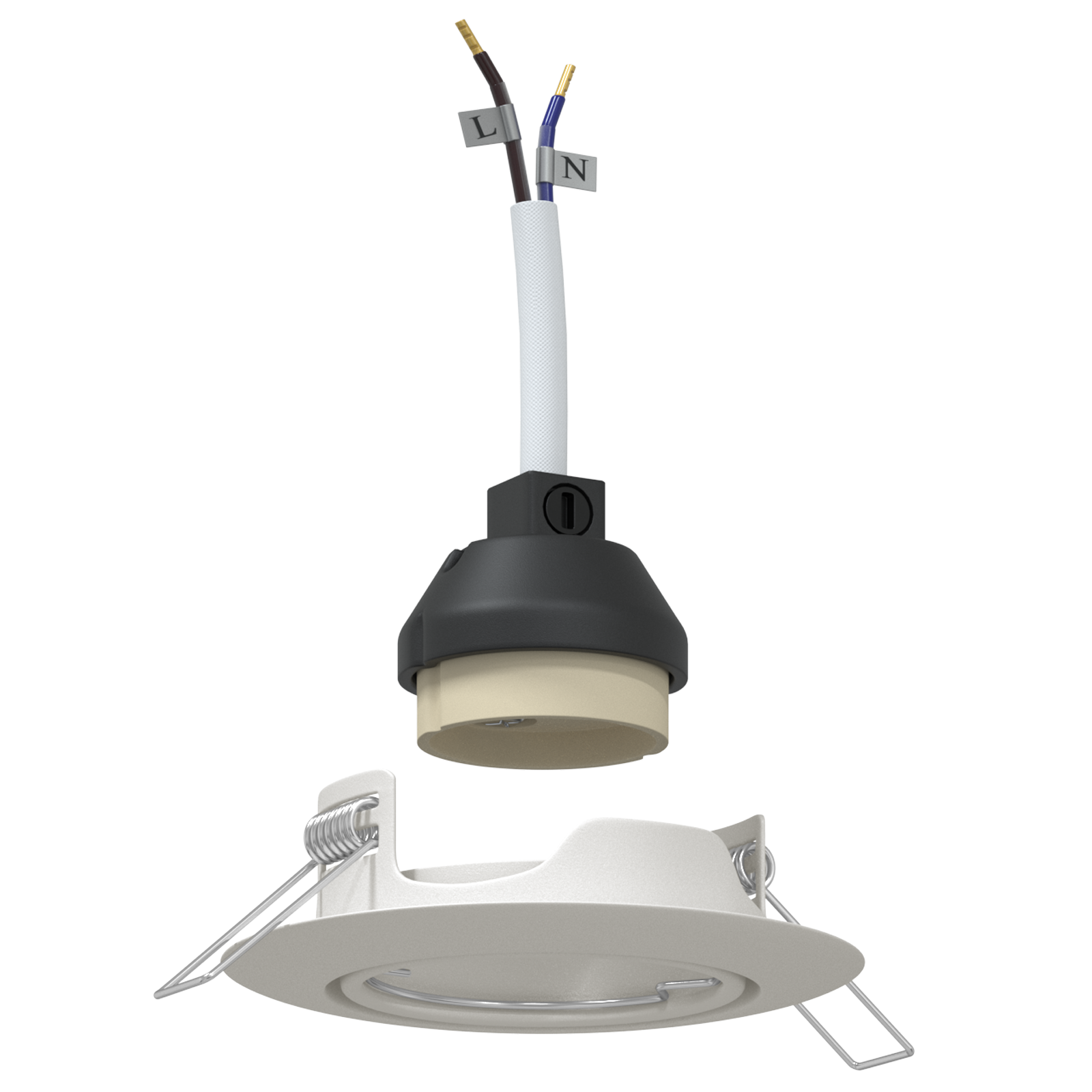 Lamps Set of 6 White Plastic 9 cm Recessed Lighting Circular - Image 2