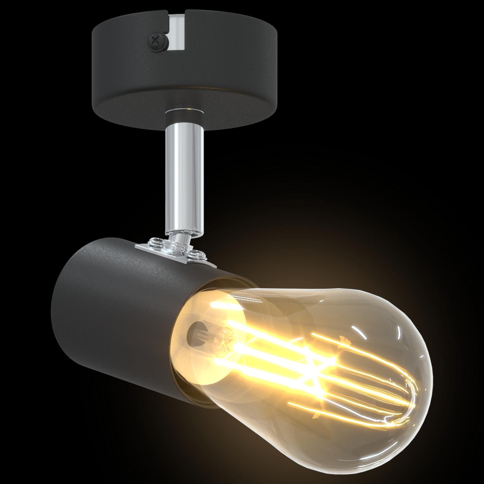 Ceiling Spotlight 1 Way Adjustable Black E27 - Image 11