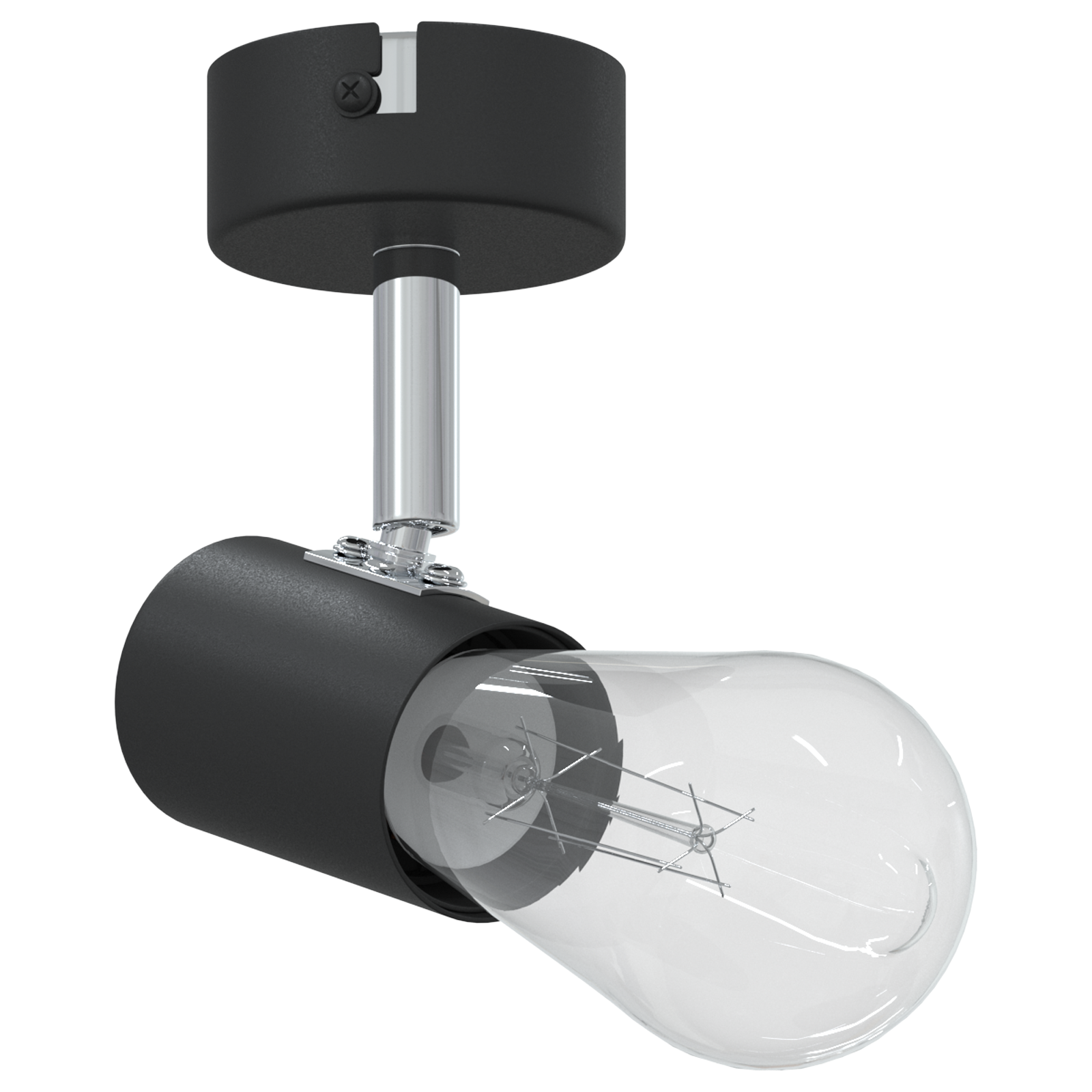 Ceiling Spotlight 1 Way Adjustable Black E27 - Image 3