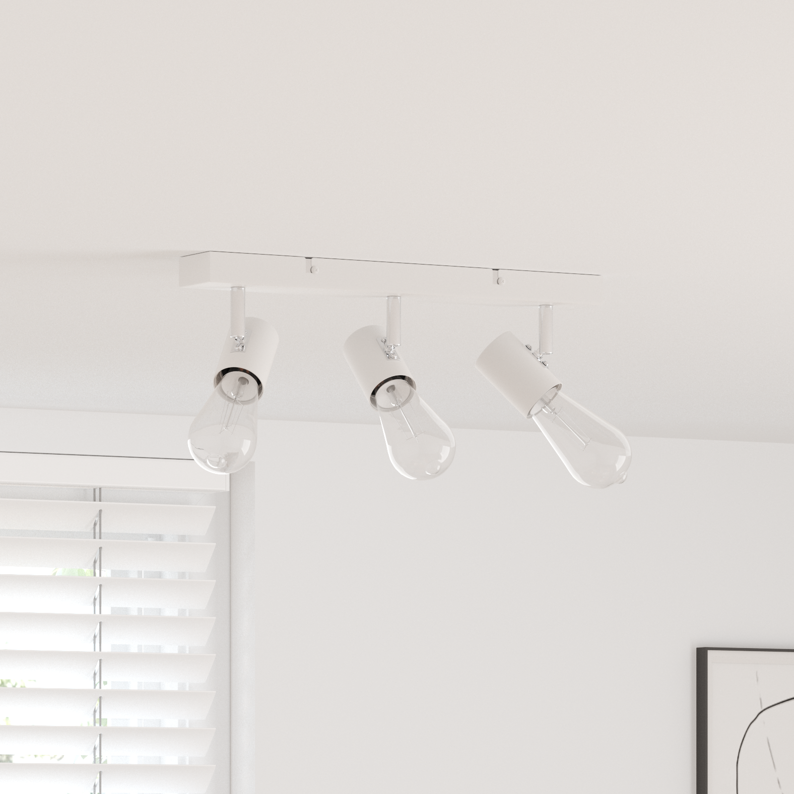 Ceiling Spotlight 3 Way Adjustable White E27